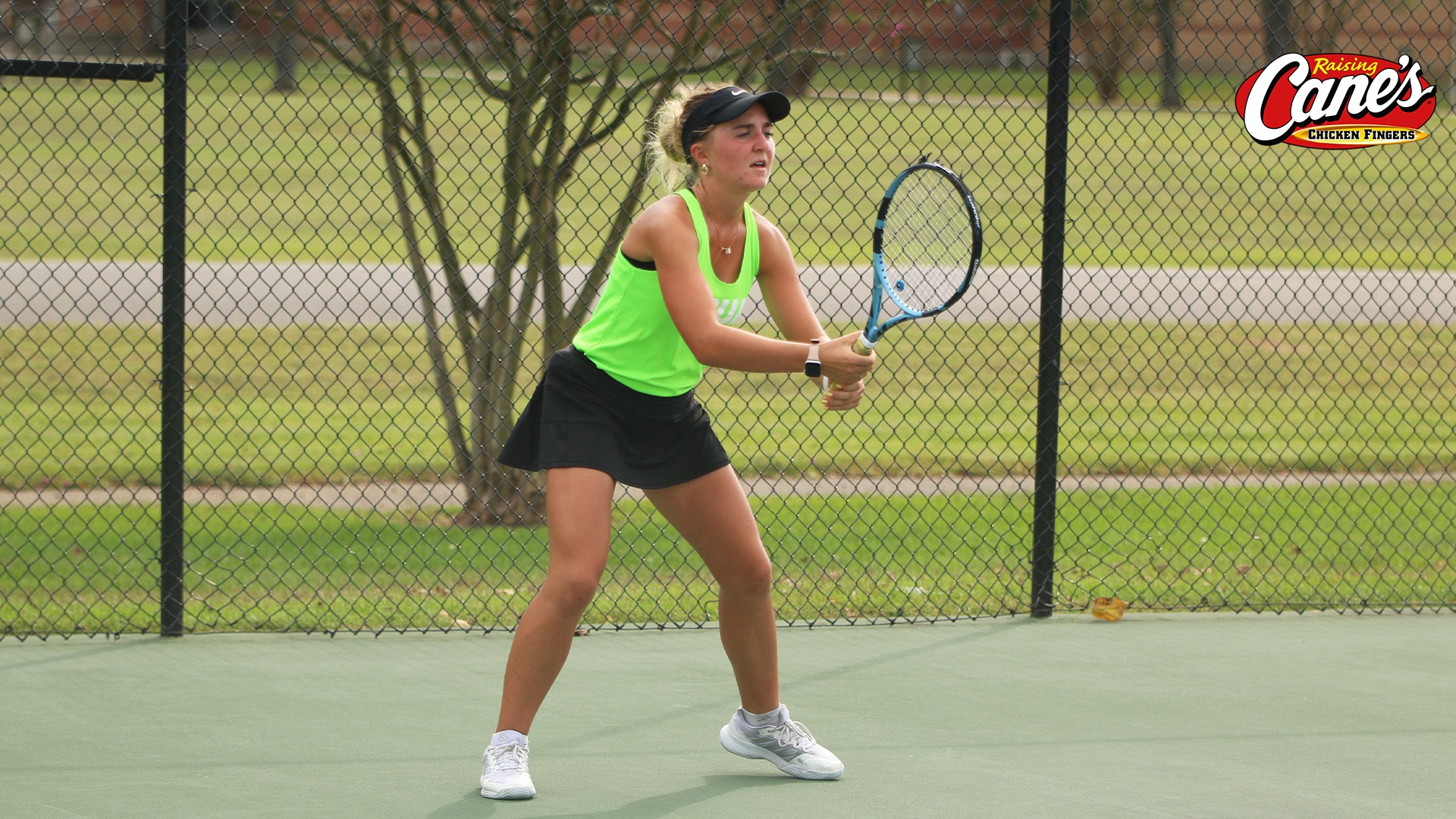 Jordan Dunbar awaits a serve to return during practice