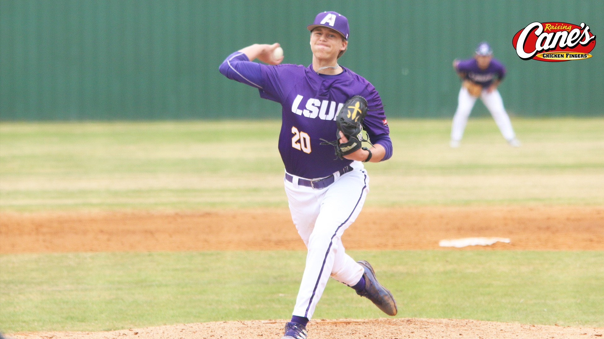 Eli Finley delivers a pitch against John Melvin University