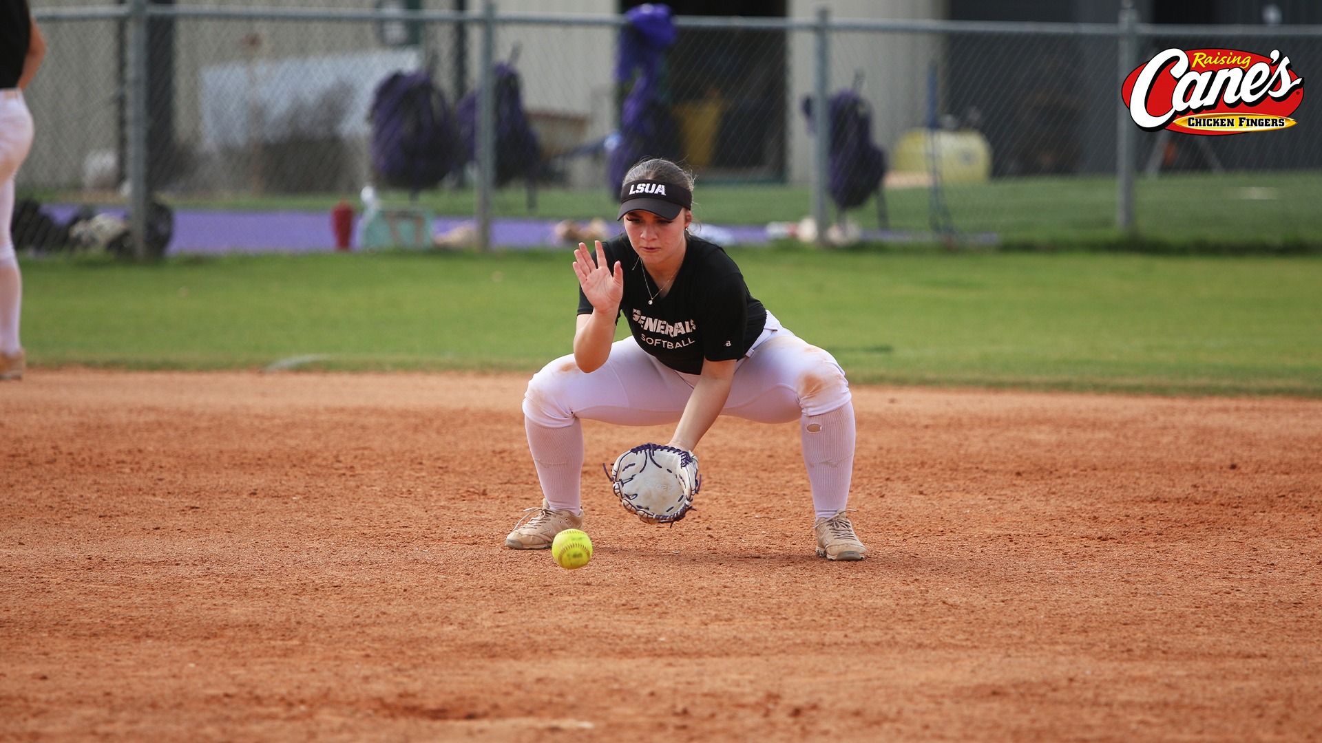 A'aliyah Gonzales fields a ground ball during a practice