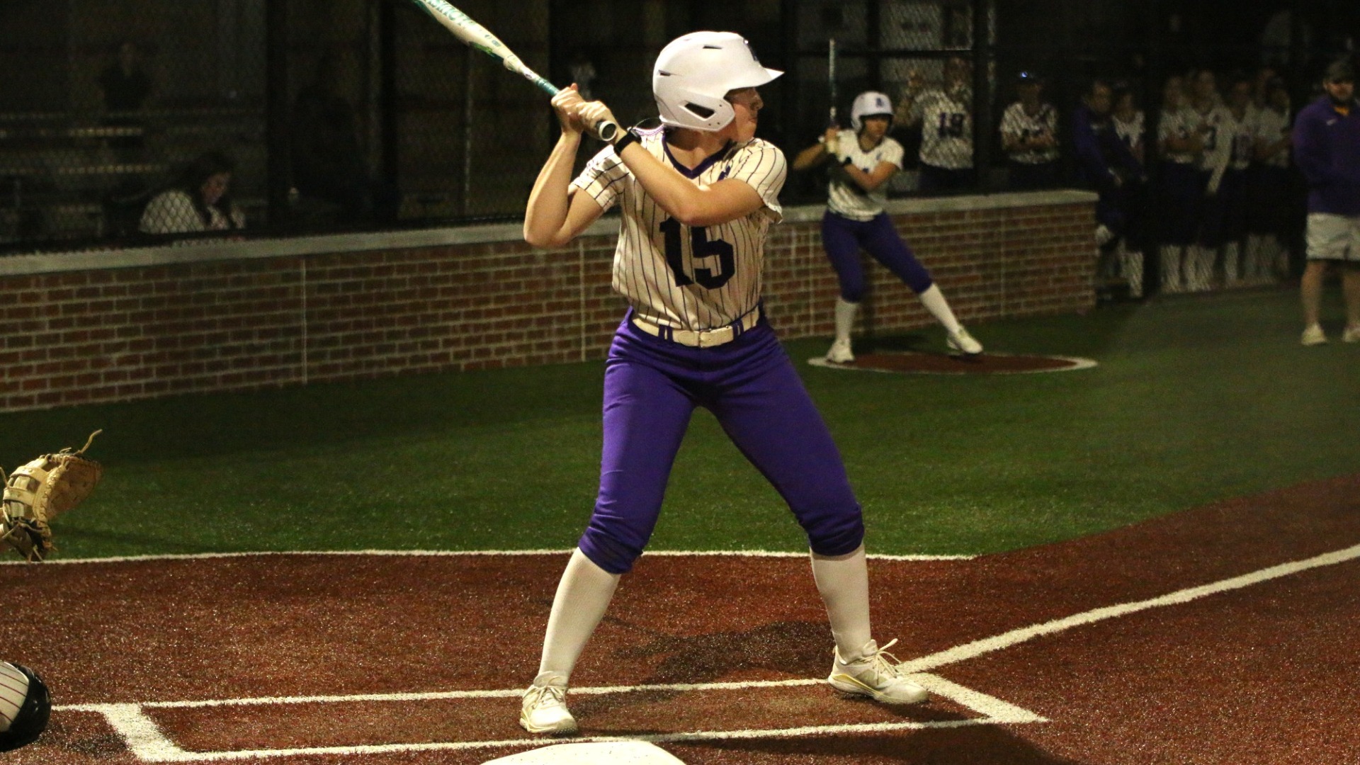 Kaetlyn Dunbar stands in the box during an at-bat 
