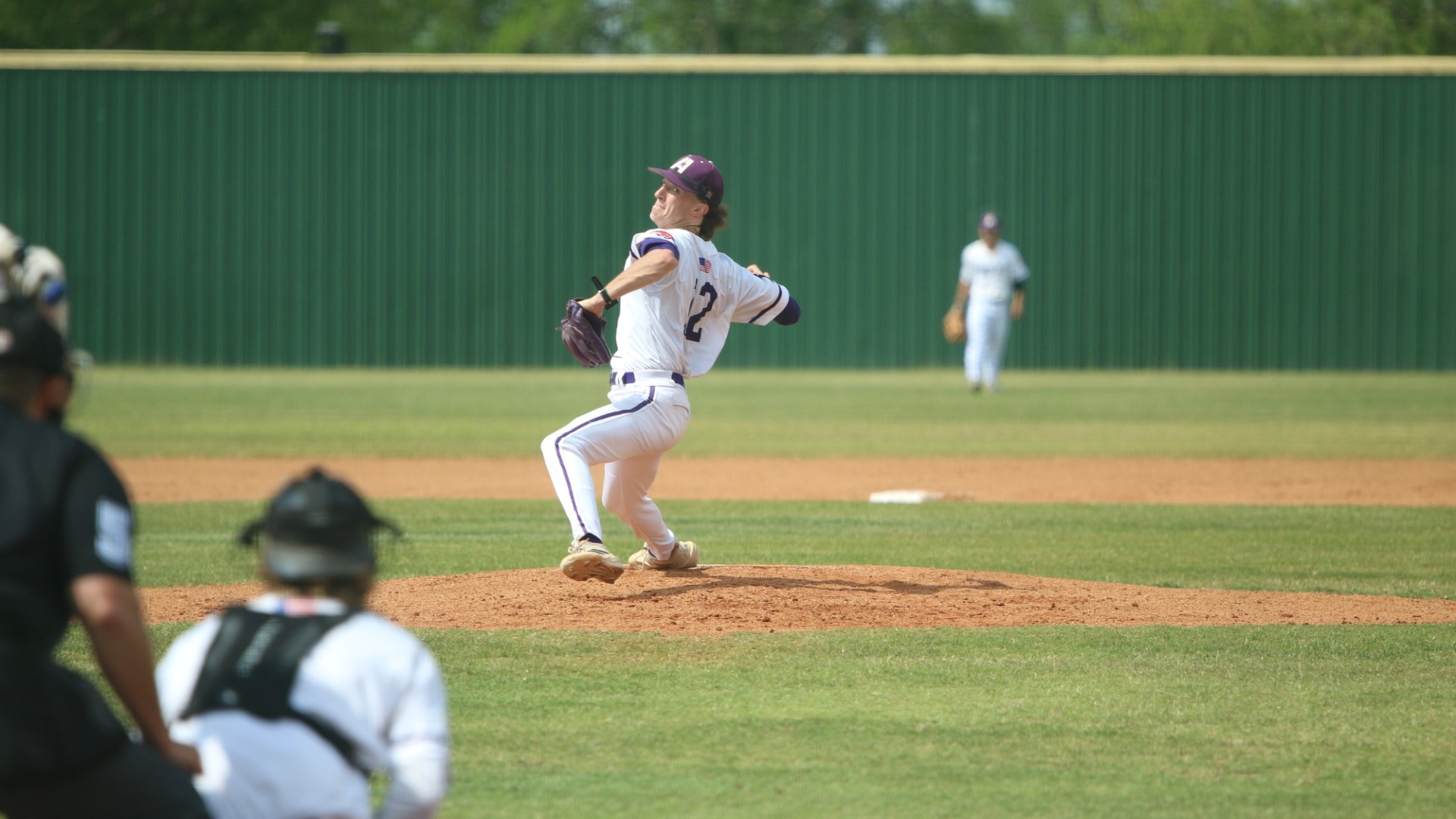Carter Fabre delivers a pitch against A&M-Texarkana during the opening game of the RRAC Opening Round