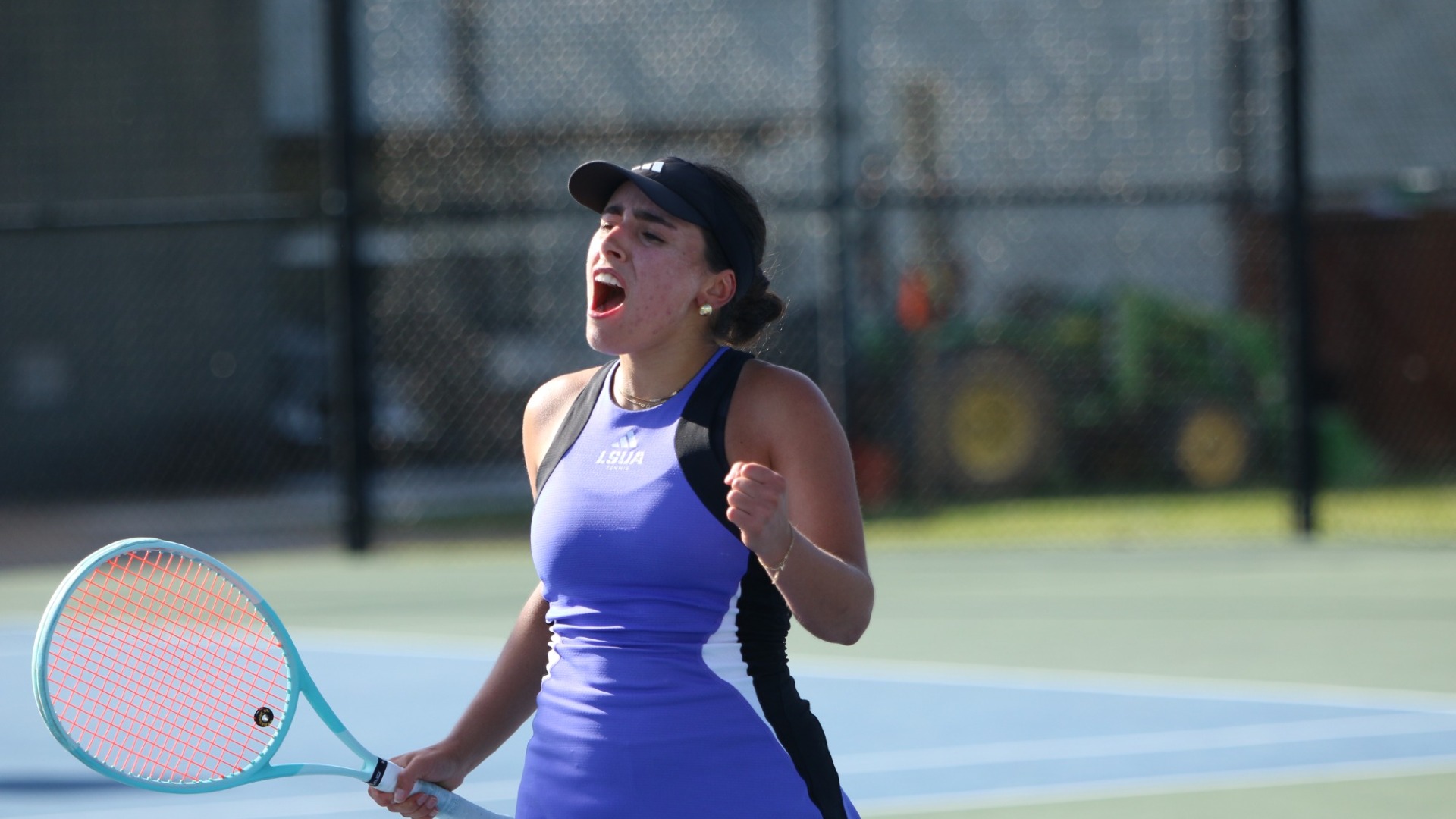 Isabella Stuurman celebrates after winning match point against LCU