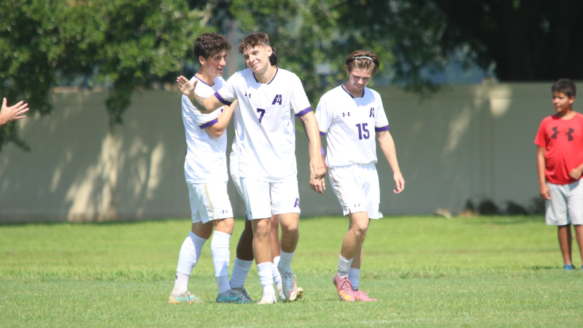 Lucas O'Donnell celebrates after scoring against Bethel