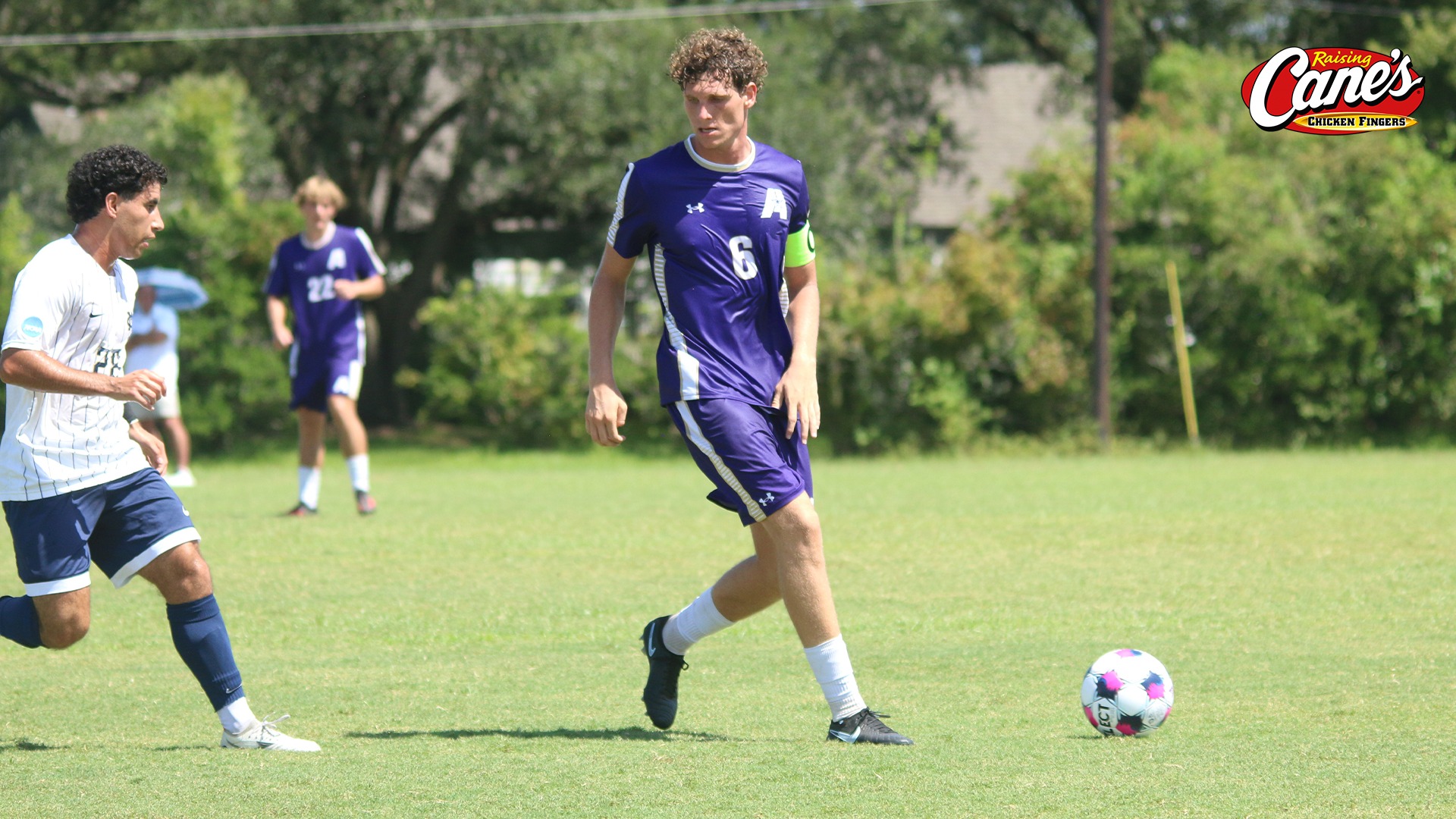 Federico Gilari dribbles away from a defender during a game