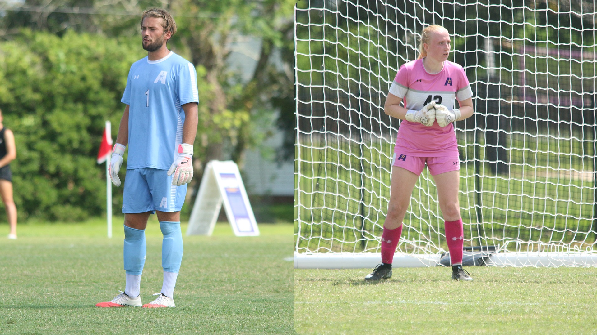 (L) Jayden Peglar, (R) Meike van Straten during their respective games