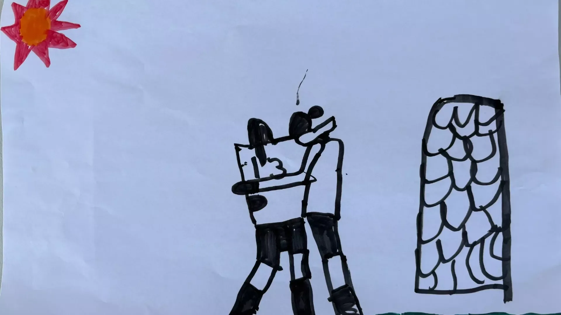 Calyn Mangum hugs Sara Escribano after scoring (drawn by Maren Unsicker)