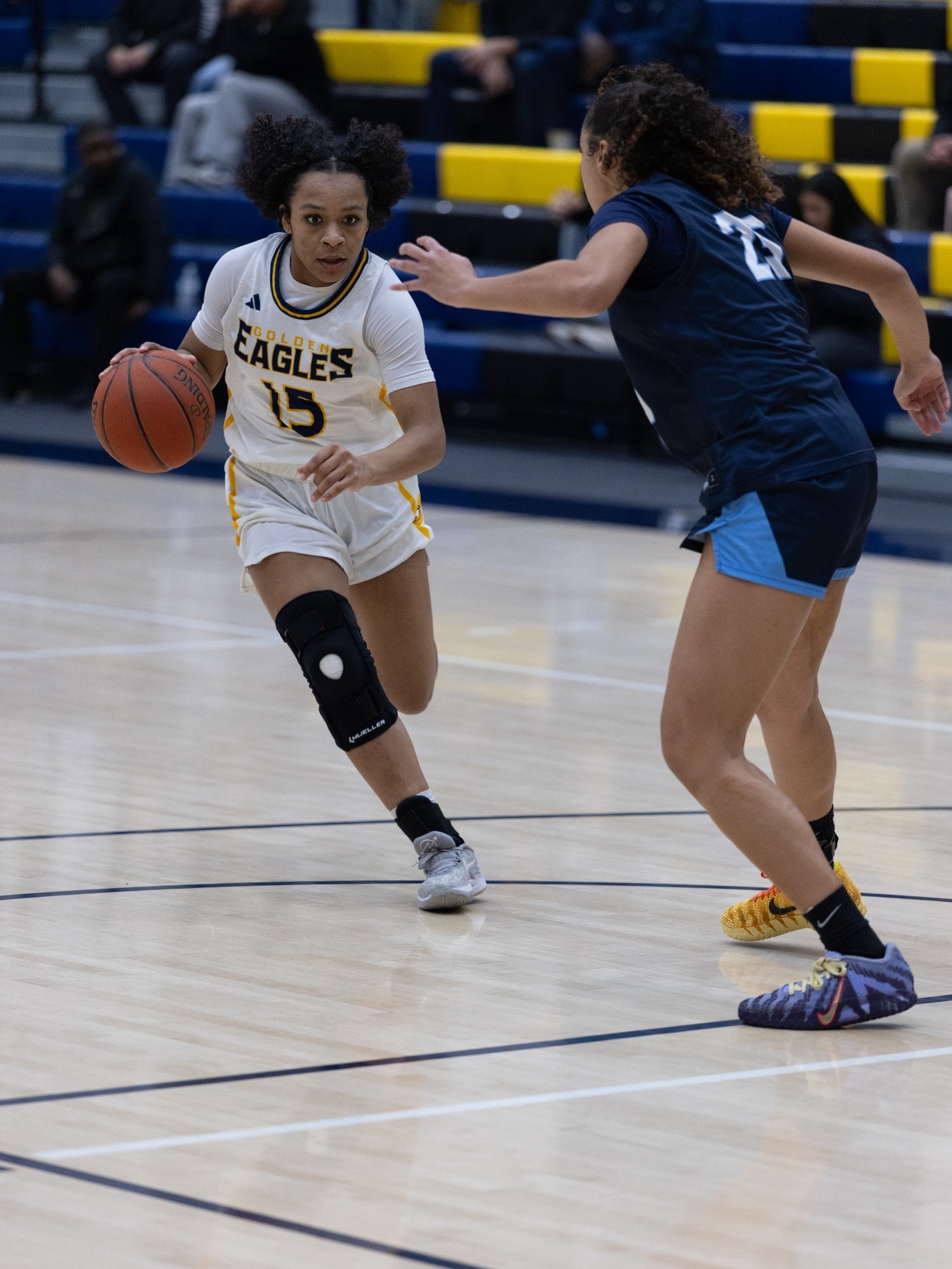 Yasmine Garrett dribbling