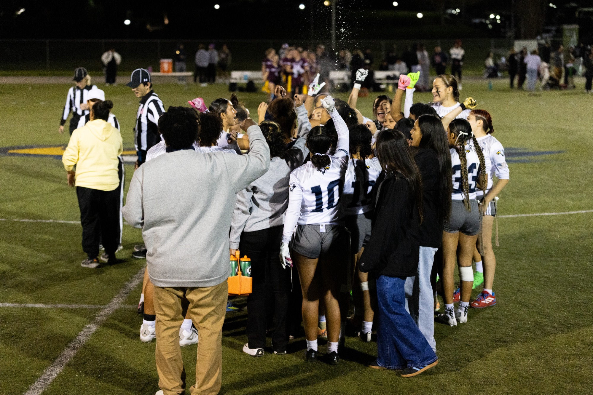 Women's Flag football first win team photo