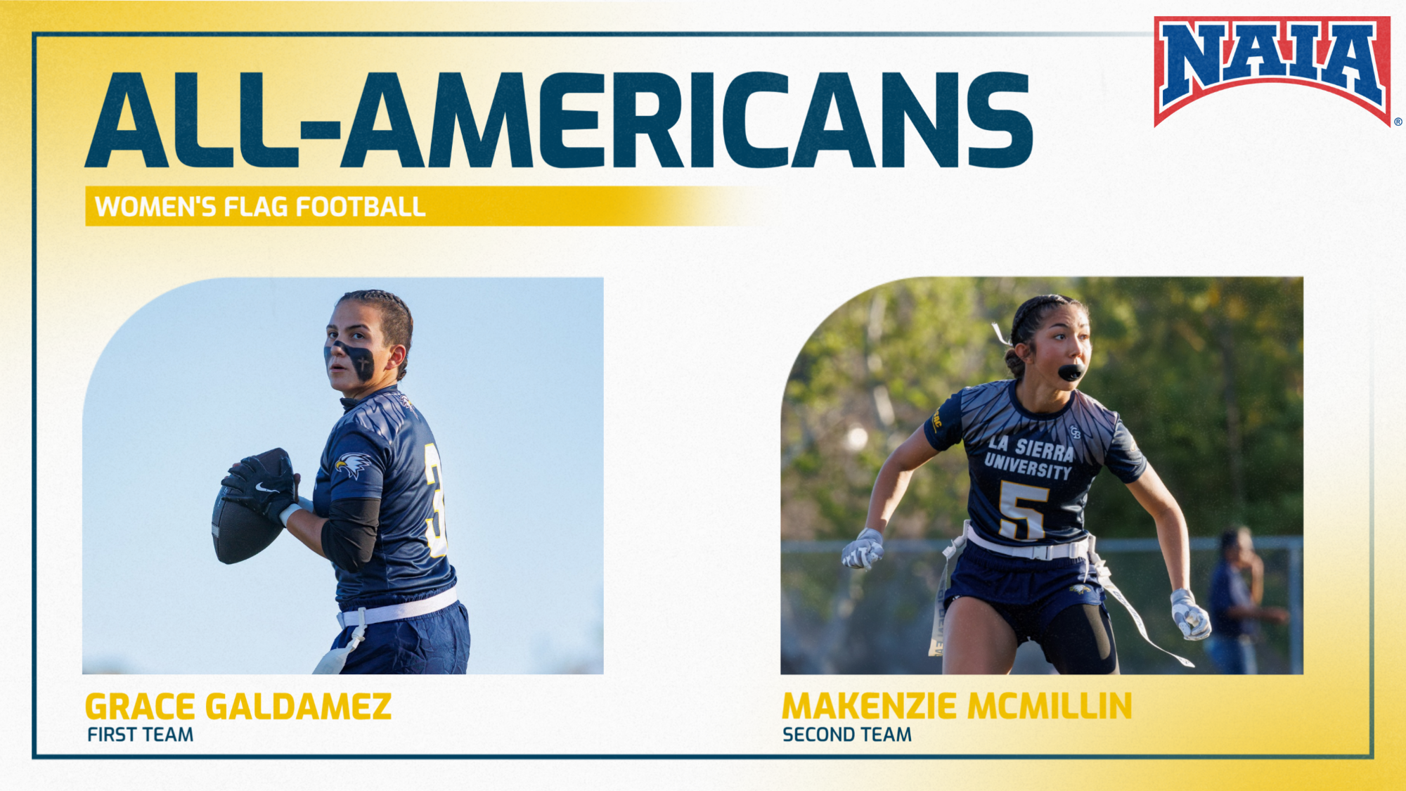 Grace and Makenzie All-Americans Flag Football