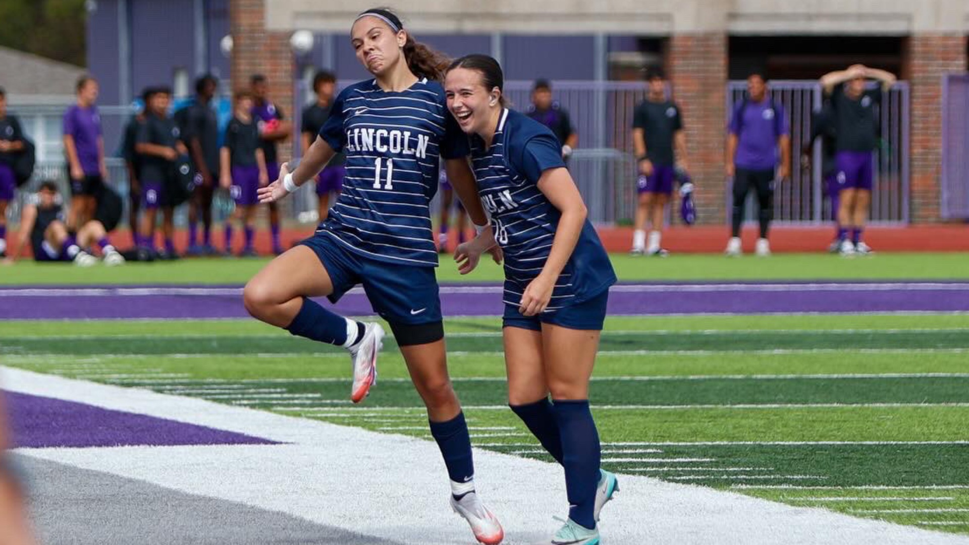 Ivanna Faria Celebrates a Goal Against Southwest Baptist