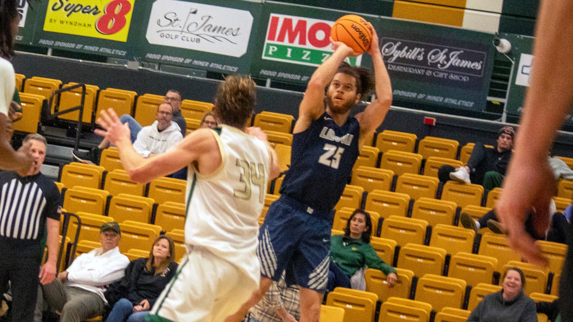 Max Ekono Shoots a Three Against Missouri S&T