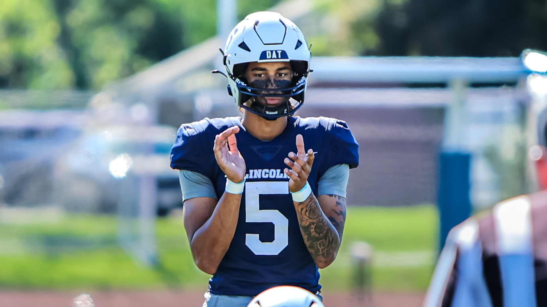 Quarterback Jaylen Thomas Gets Ready to Take the Snap in a Game Against Southwest Baptist in 2025