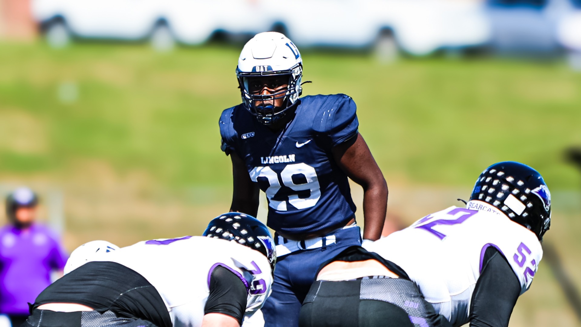 Justin Hollingsworth Lines Up On Defense Against Southwest Baptist