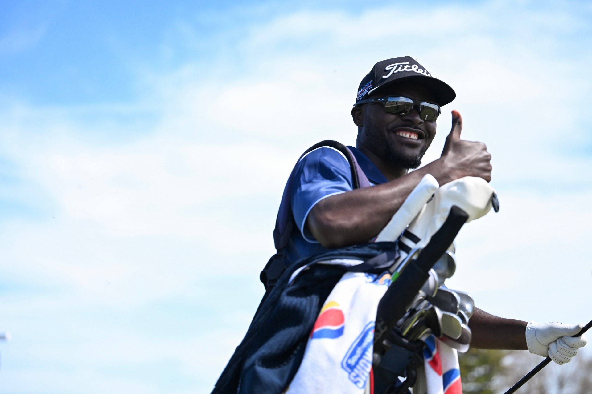 Henry Mwanza Cheerful After Finishing a Hole at the PGA WORKS Championship in 2025