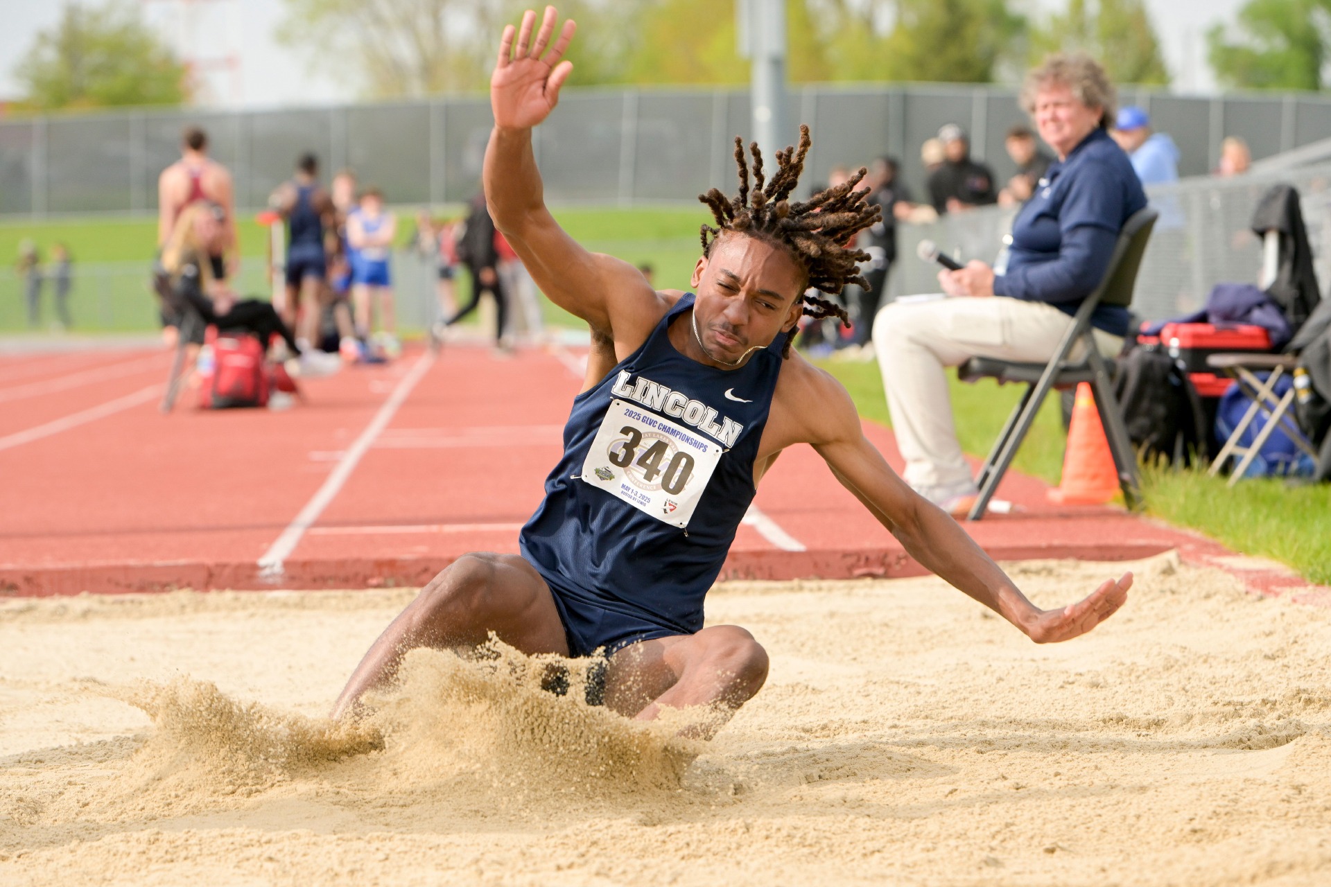 Malik Drummond Lands a Jump at the GLVC Championship