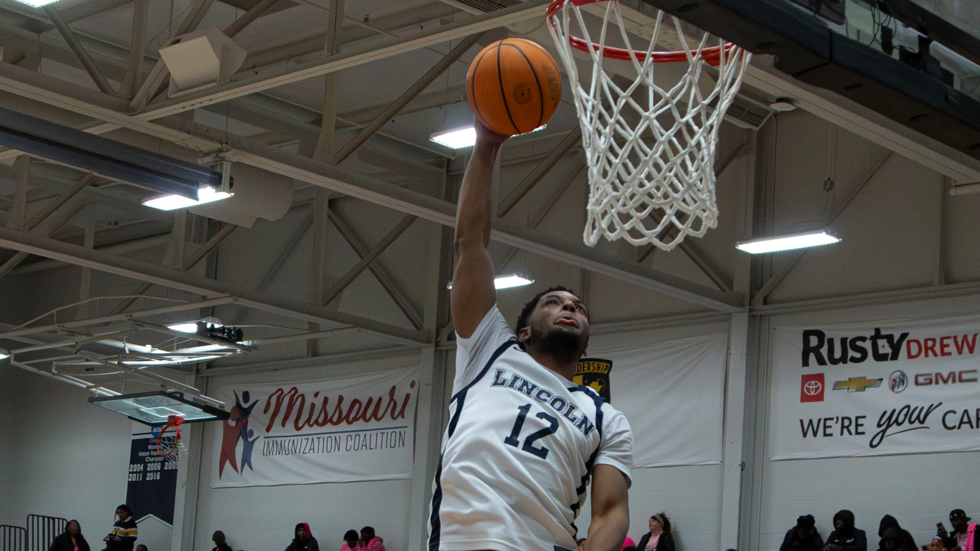 Elliott Yorke, Jr. Attempts a Layup in Jason Gym