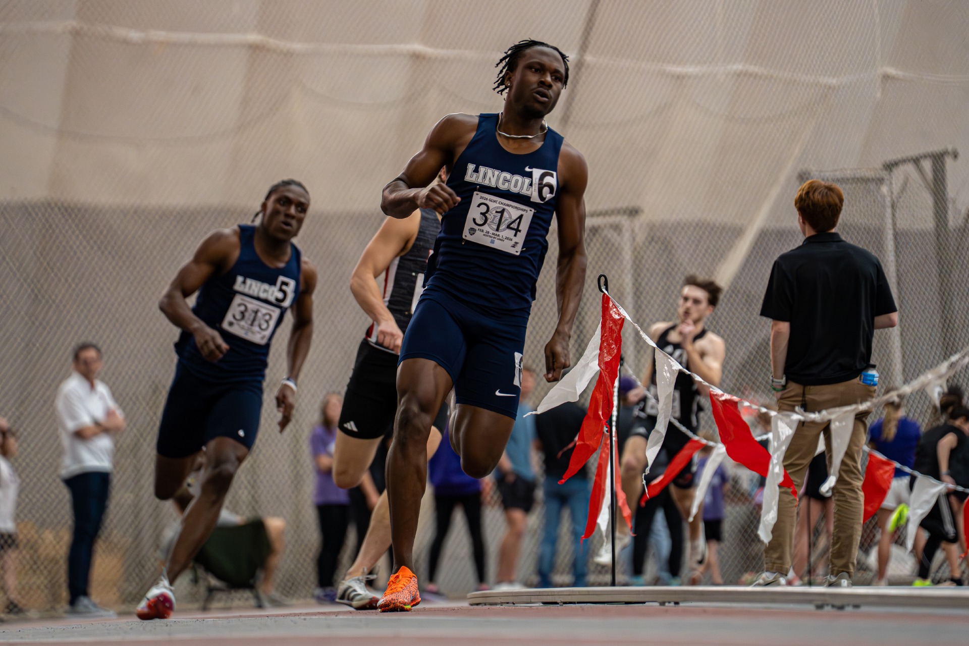 Sprinters at the 2026 GLVC Indoor Track & Field Championships