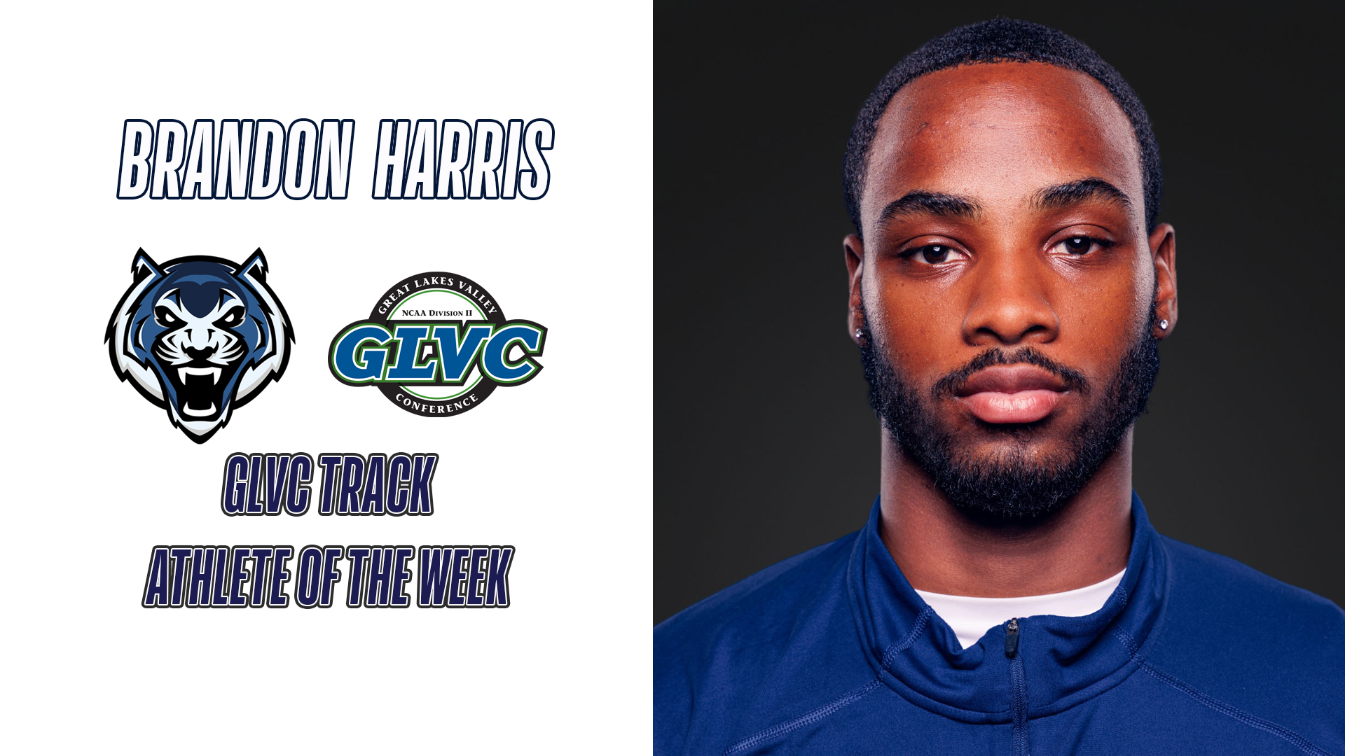 Brandon Harris GLVC Men's Track Athlete of the Week