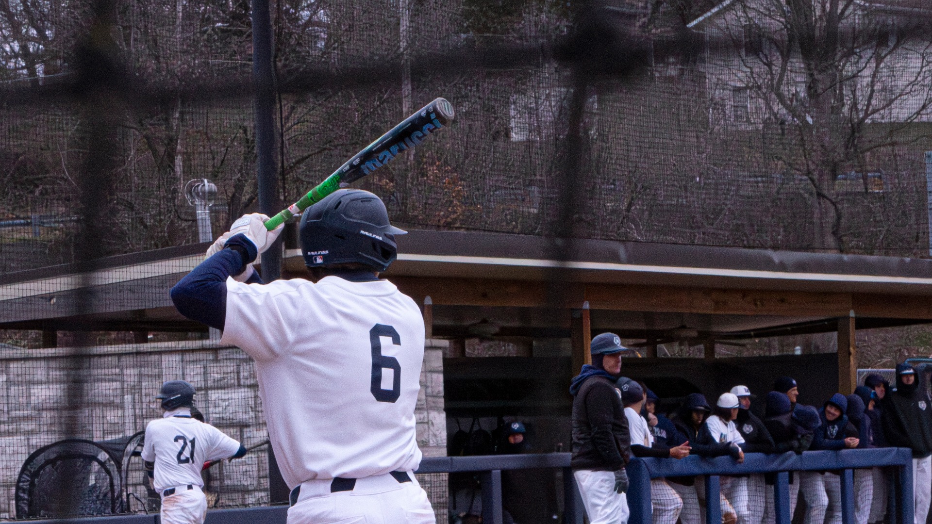 Daren Walters-Ansell bats at Vivion Field in March of 2026