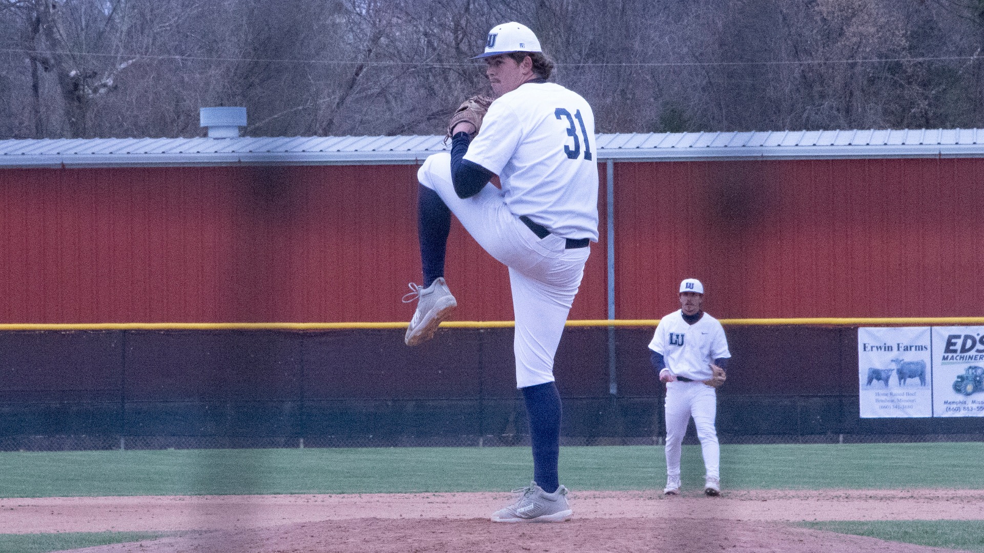 Jonah Claborn Pitches During a Win at Vivion Field in 2026