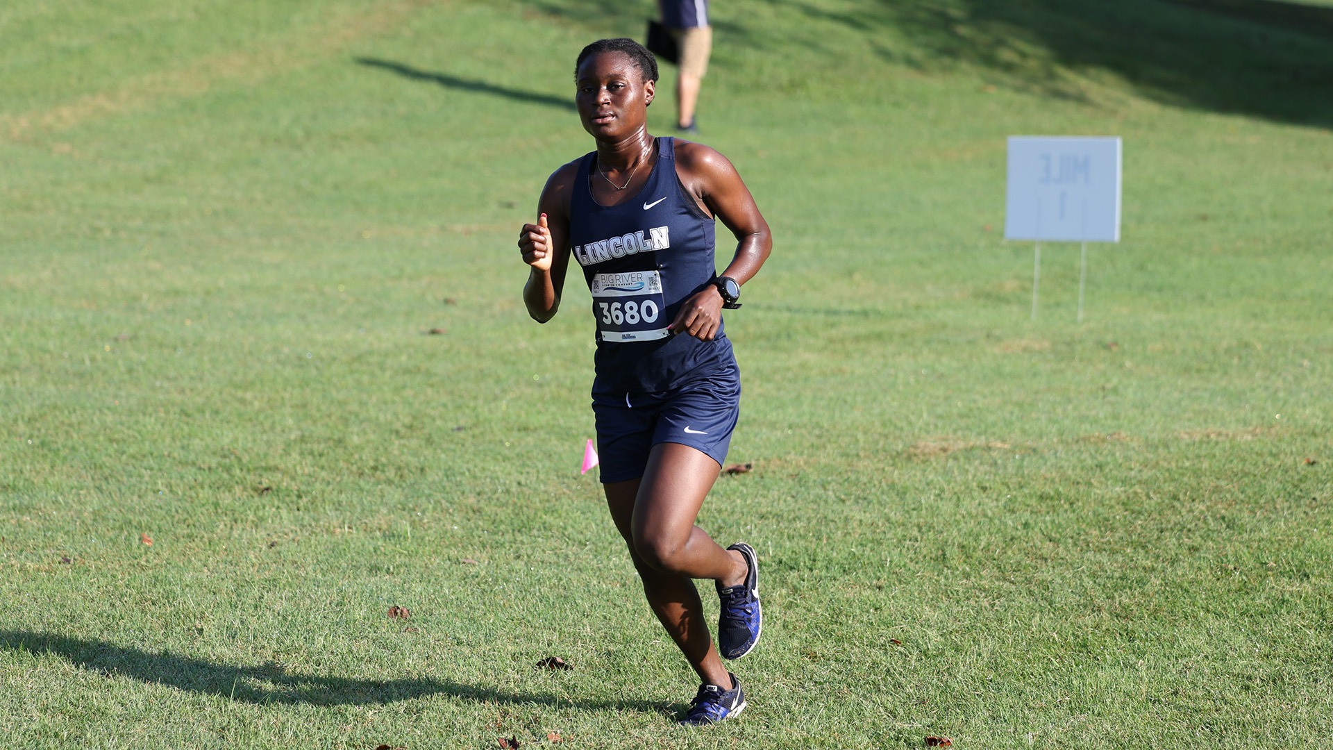 Hannah Fatade represents the Lincoln cross country team at a race in St. Louis, Missouri in 2026