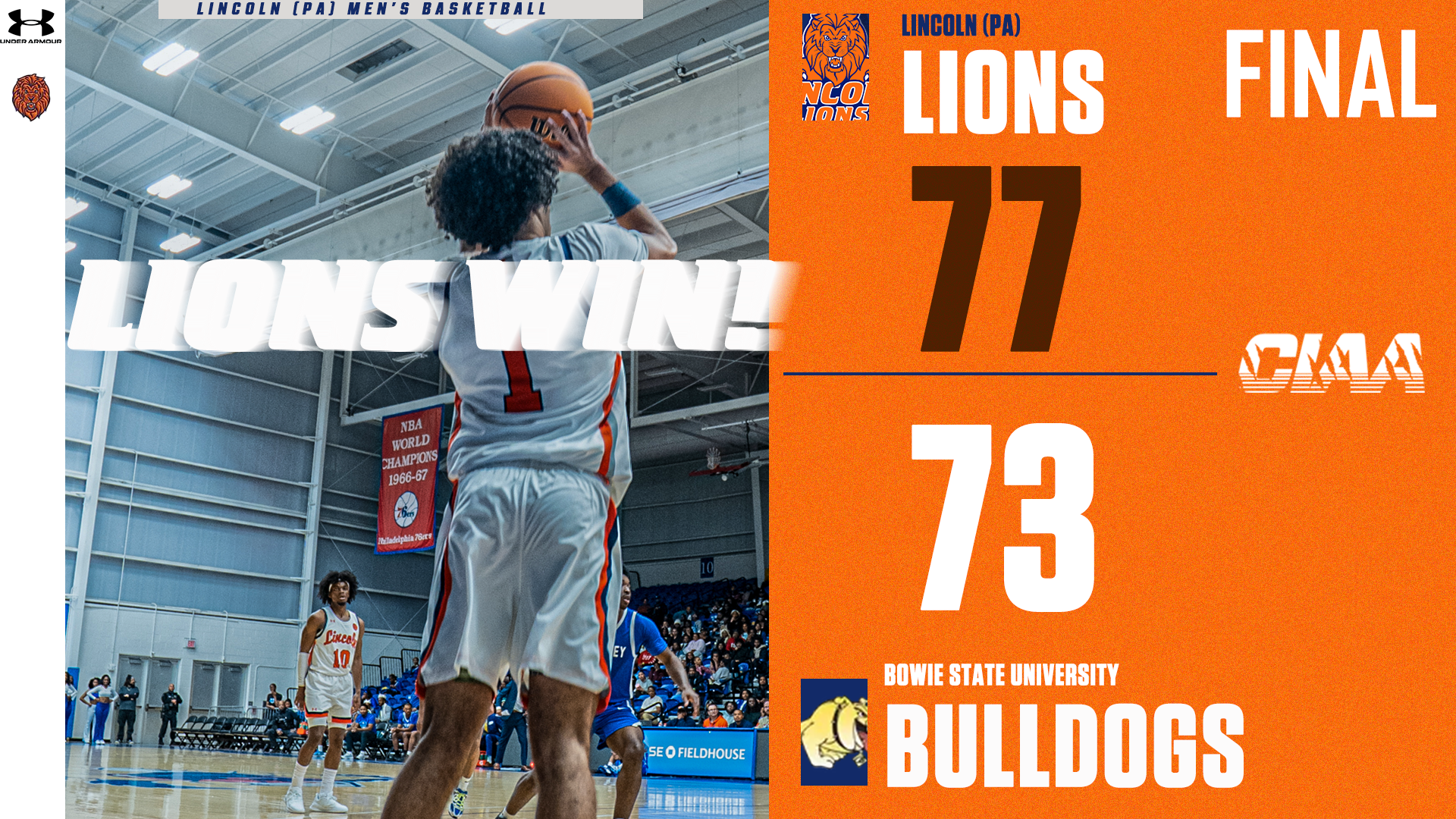 Lions Win vs Bowie MBB 26 
