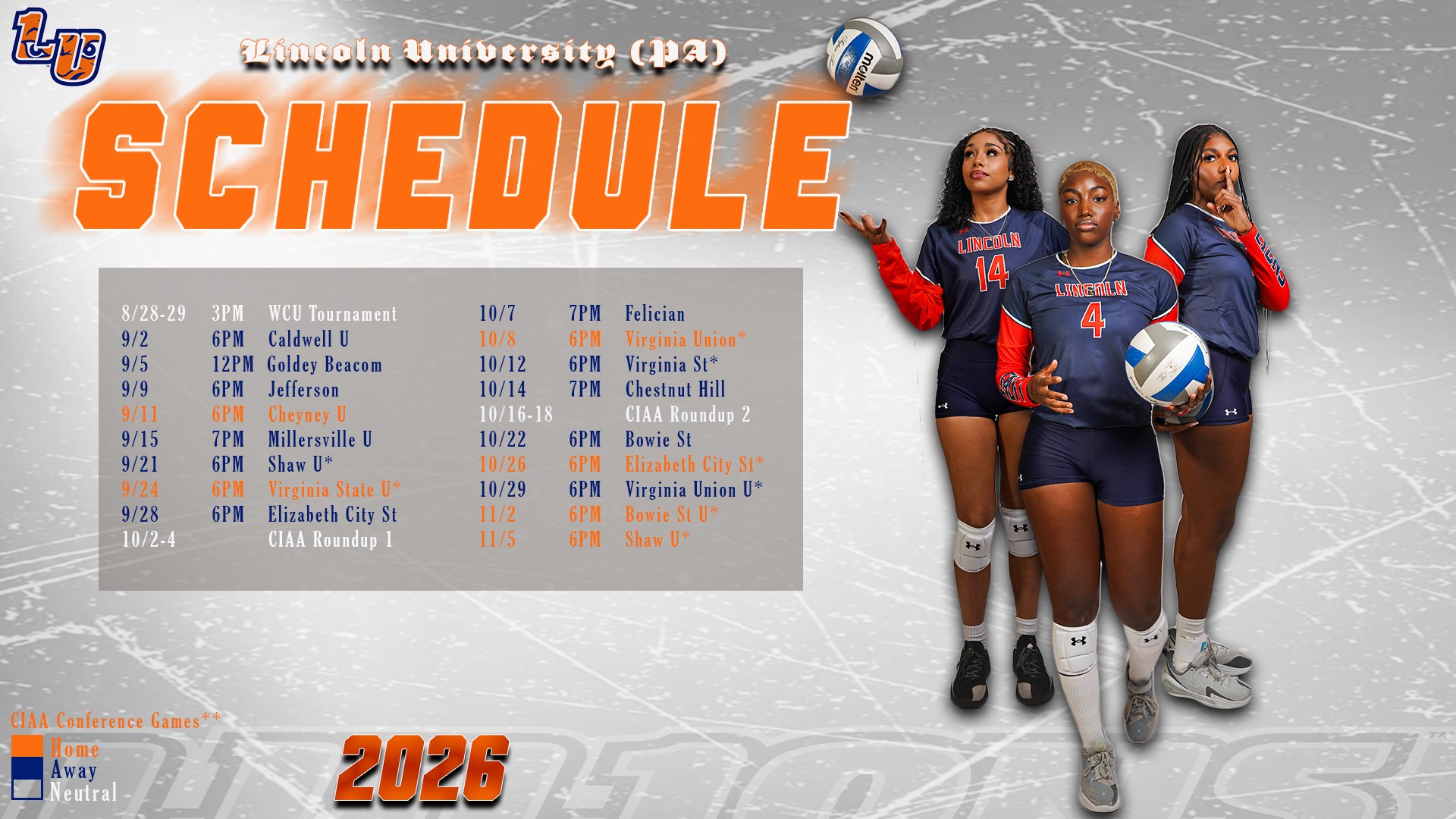 2026 Volleyball Schedule