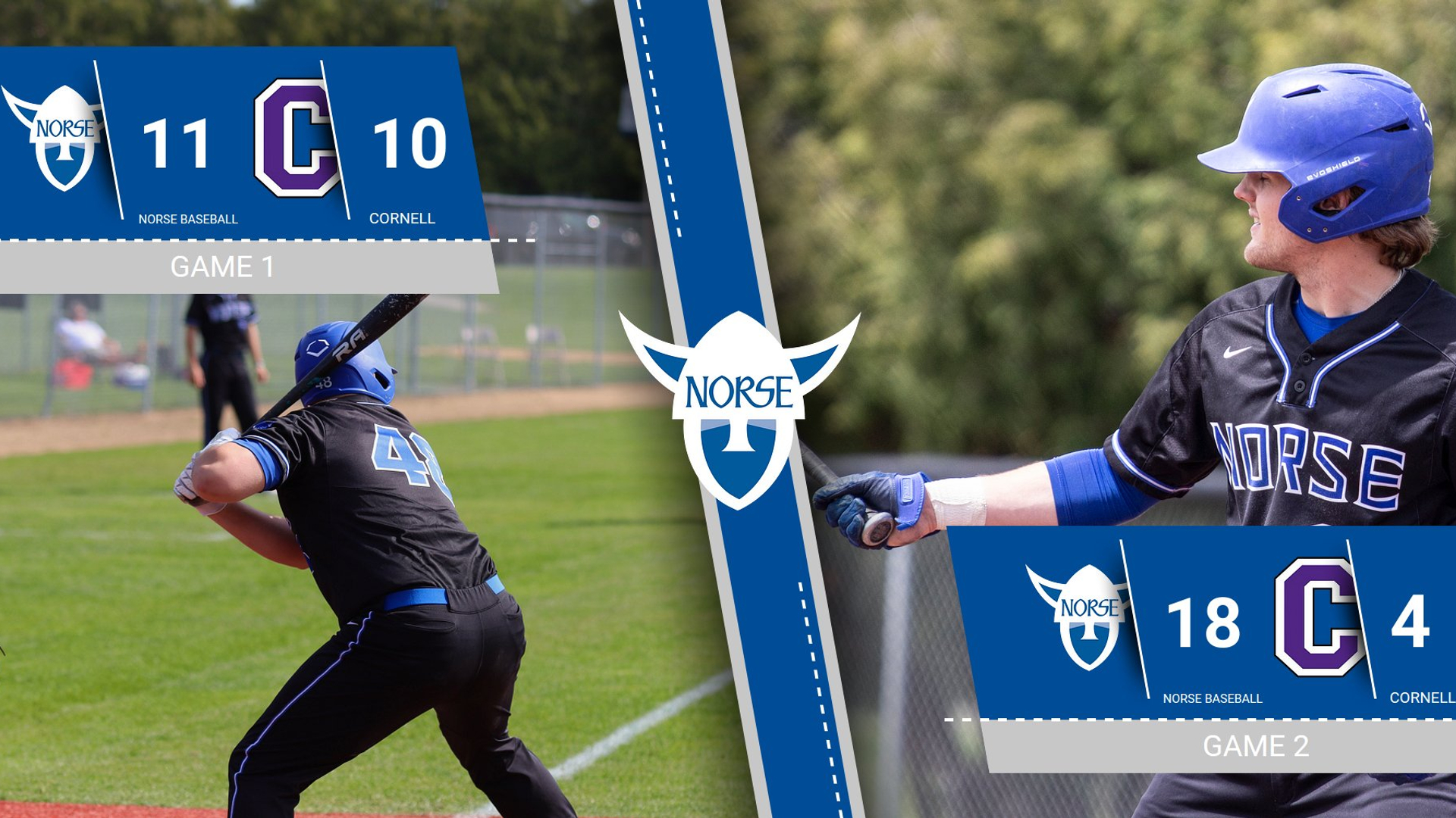 Norse Baseball Begins Season With Double Header Sweep of Cornell