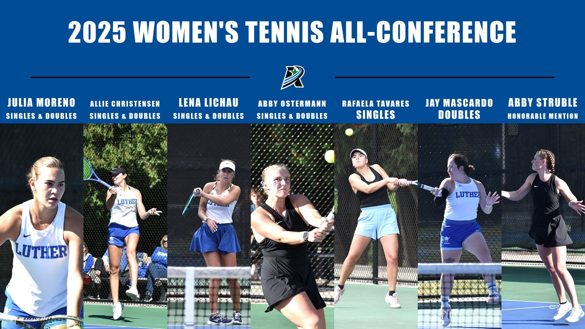 2025 Women's Tennis All-Conference Feature Graphic