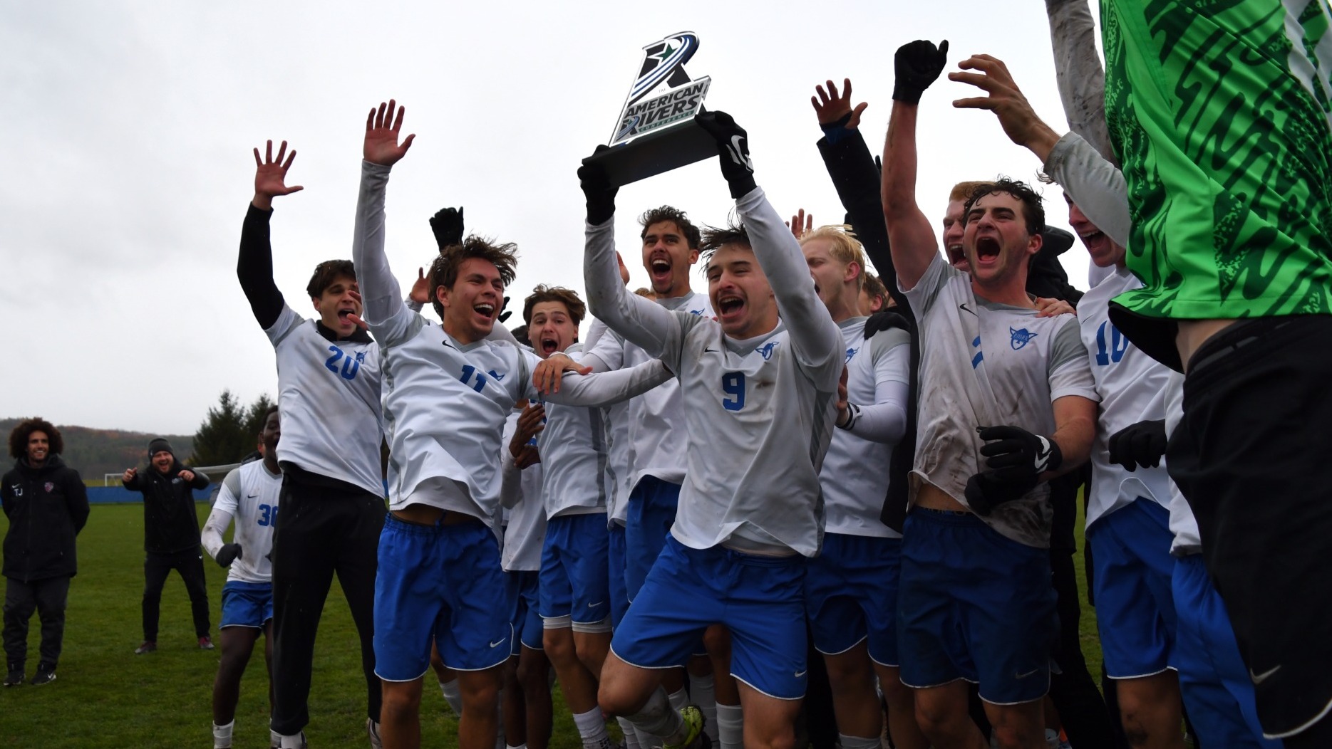 Men's Soccer with A-R-C Tournament Trophy Lift