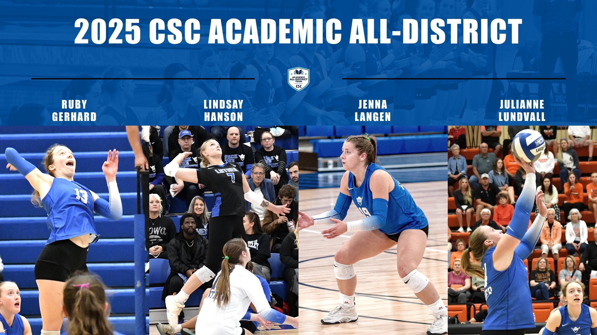2025 Volleyball CSC Academic All-District Feature Graphic