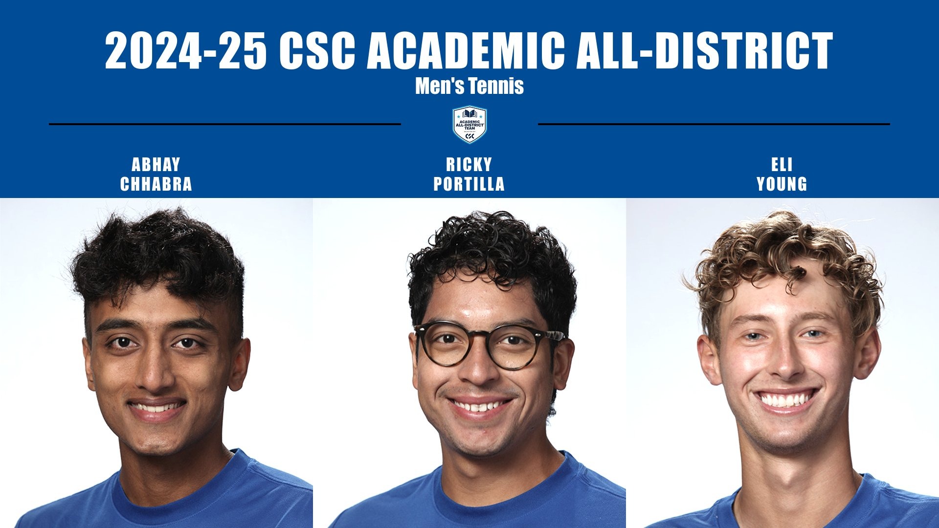 Men's Tennis CSC Academic All-District Team 2025