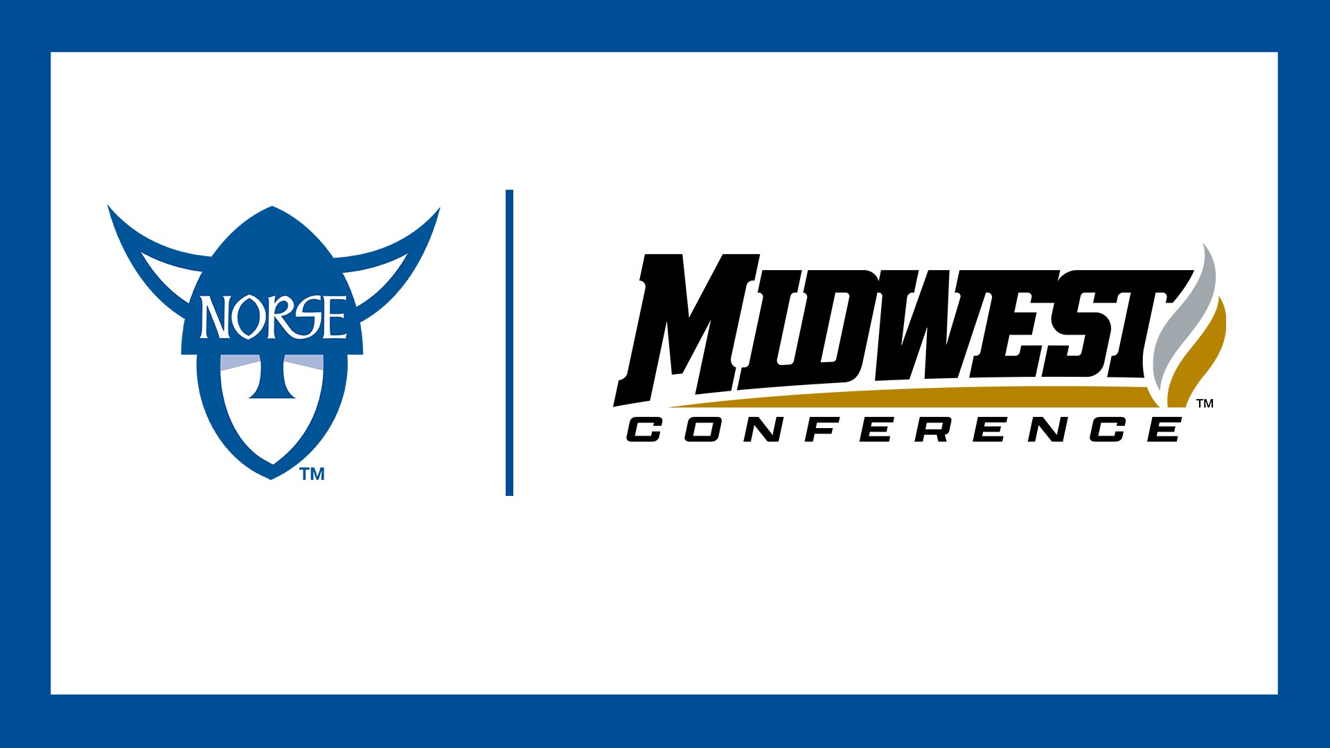 Luther to Join Midwest Conference Feature with the two logos (Norse & Midwest Conference)