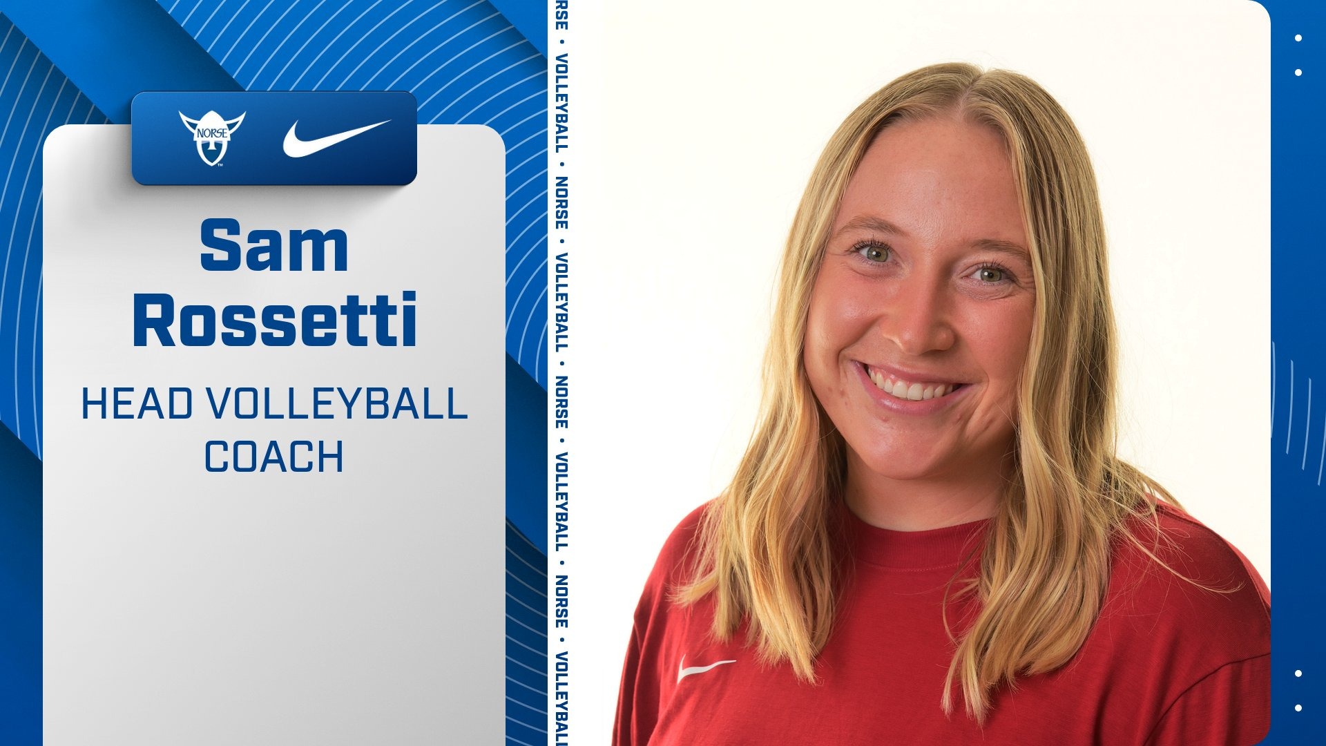 Sam Rossetti Volleyball Head Coach Announcement Graphic 2026
