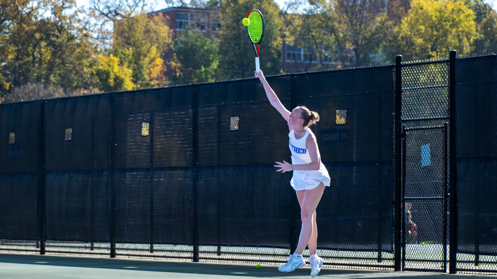 Liselot van Den Broek serving vs Lake Forest College 2026