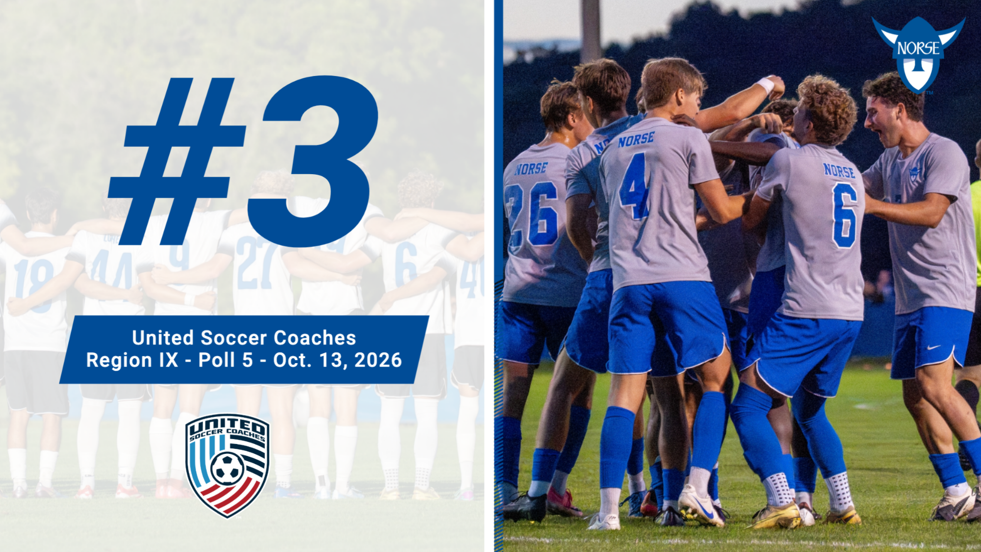 Men's Soccer - United Soccer Coaches Region IX Ranking Graphic #3 - Oct. 13, 2026