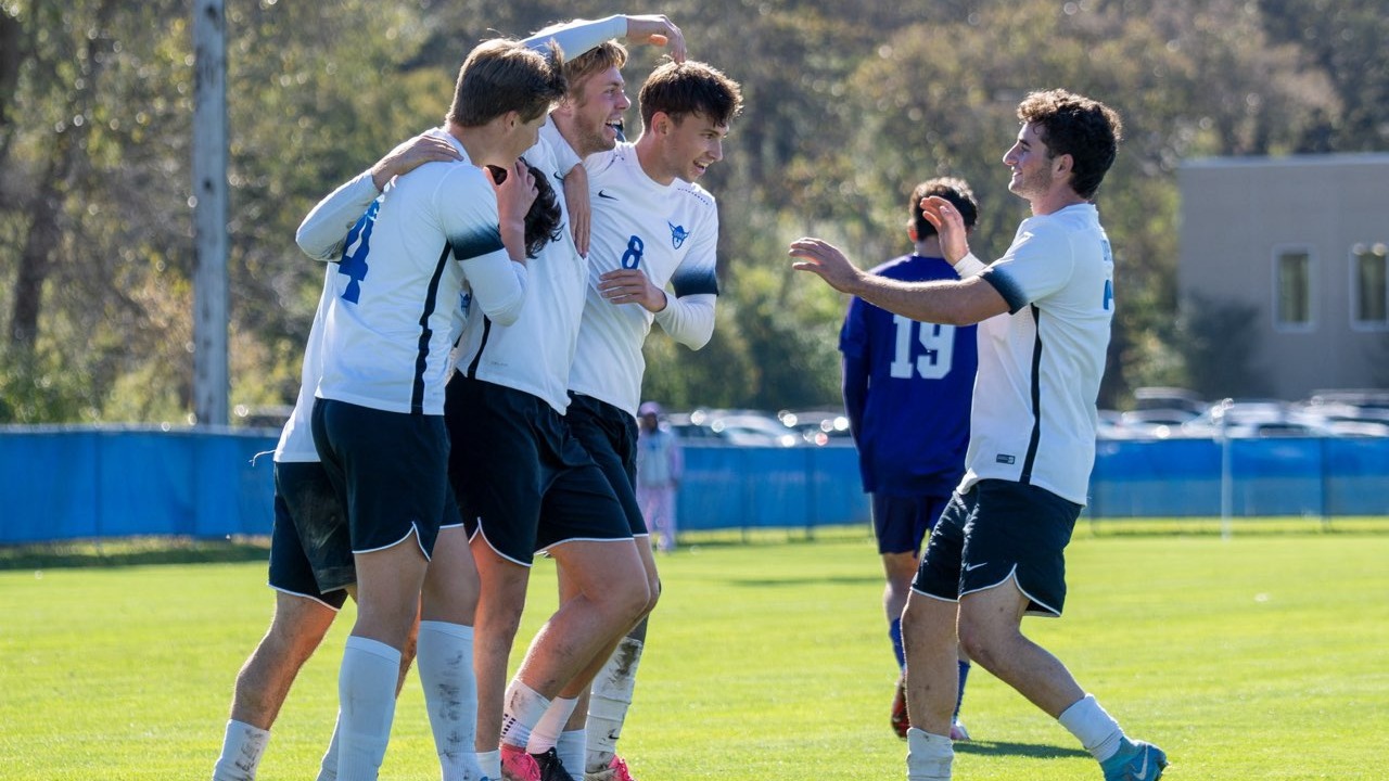 Men's Soccer Celebrates Goal vs Knox College 2026