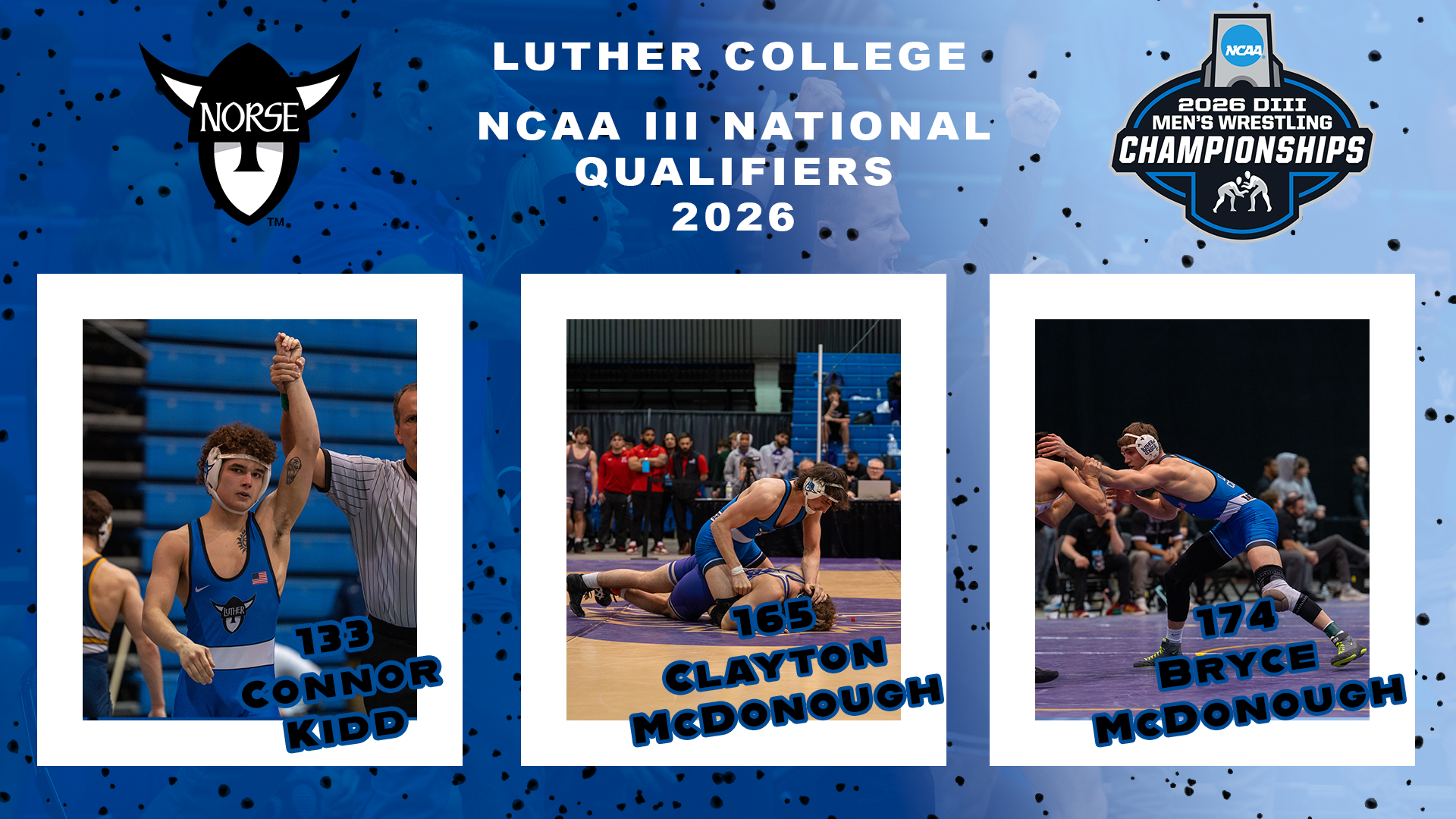 Luther Men's Wrestling NCAA Championship Qualifiers 2026 Feature Graphic