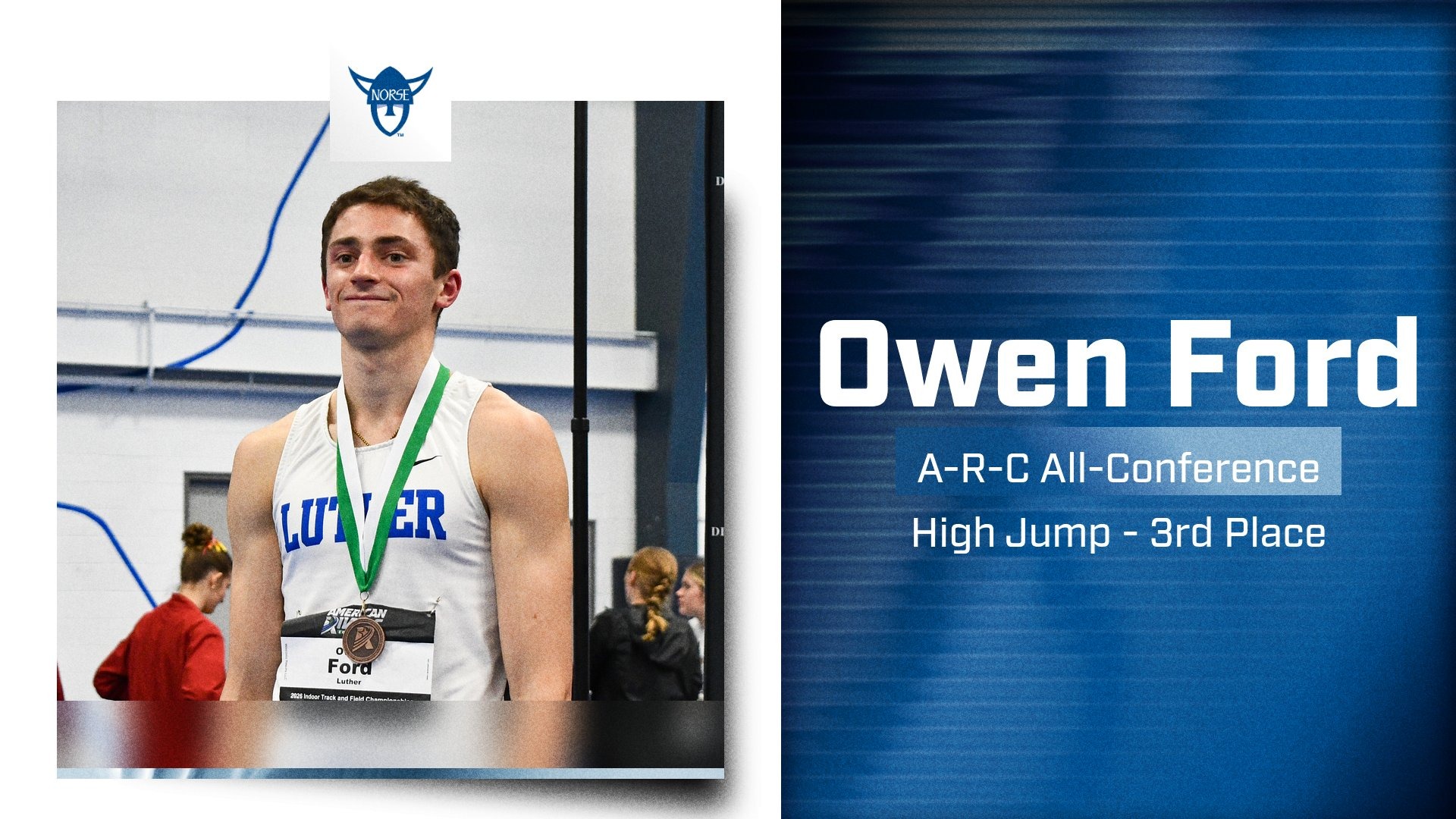 Owen Ford - High Jump - American Rivers Conference Indoor Track and Field Championship Graphic