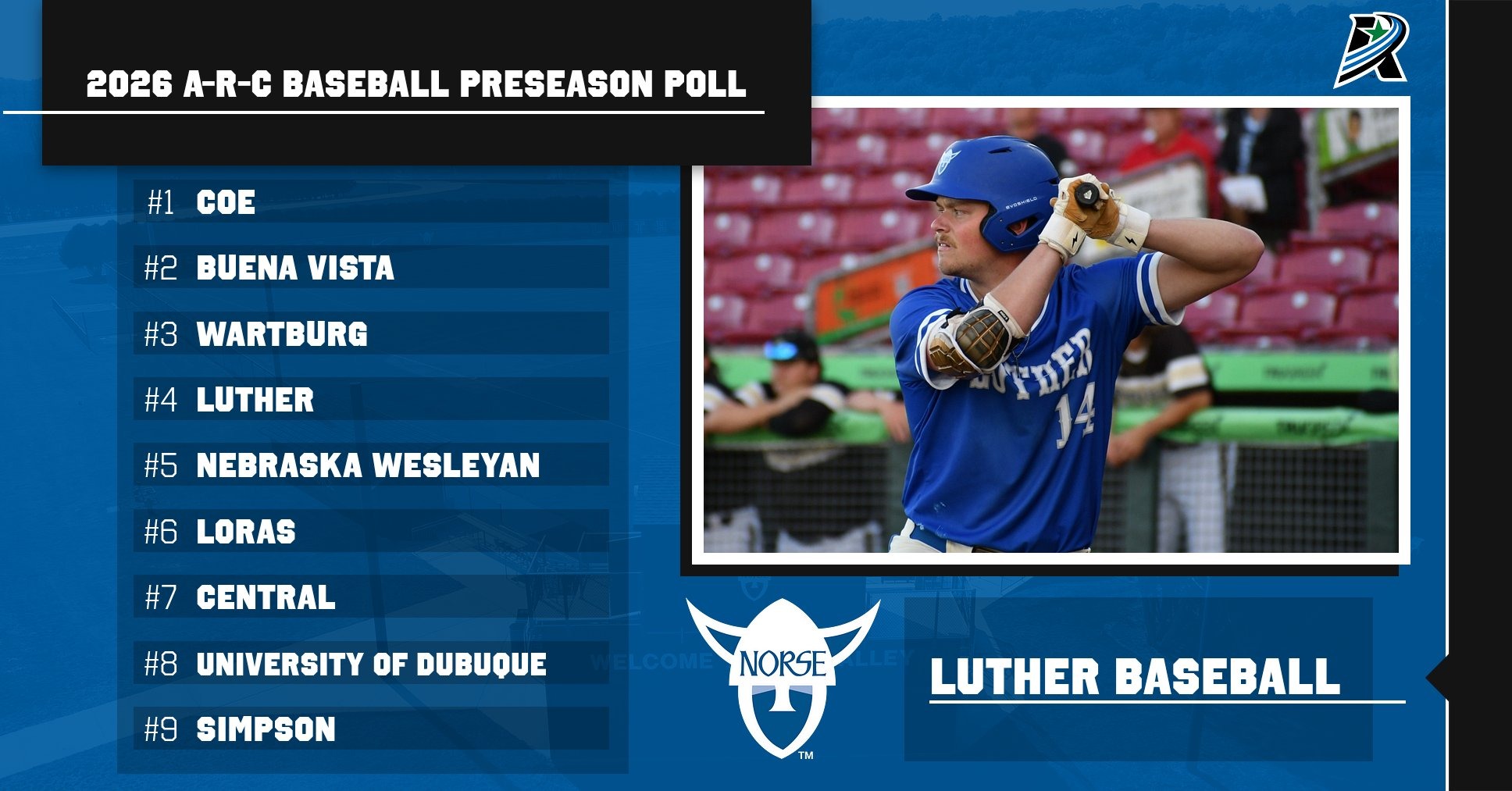 2026 A-R-C Baseball Preseason Poll Feature Graphic