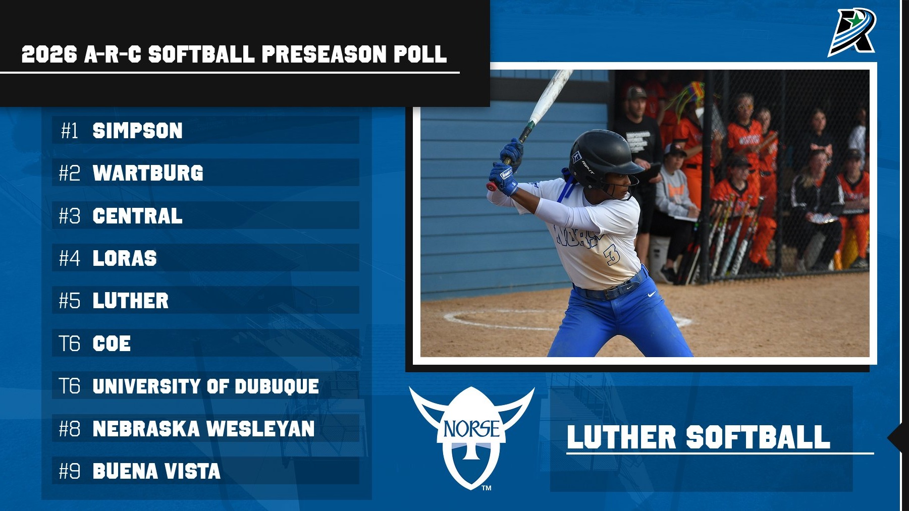 2026 A-R-C Softball Preseason Poll Feature Graphic