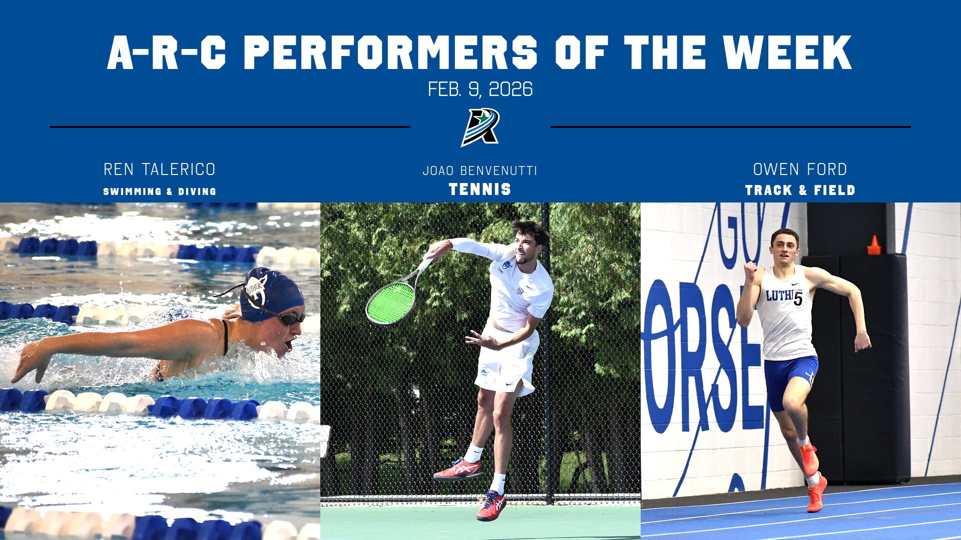 A-R-C Performers of the Week - Feb. 9, 2026 Feature Graphic