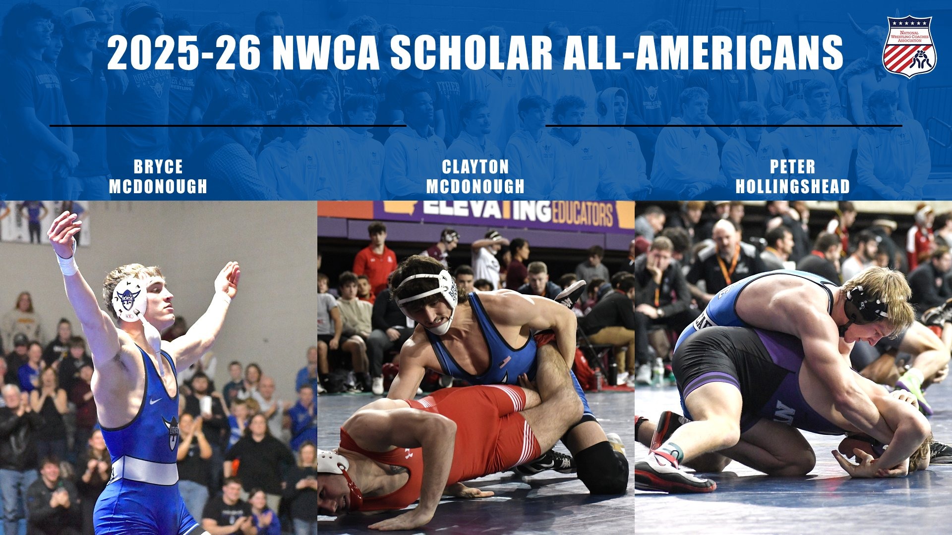Men's Wrestling NWCA Scholar All-Americans 2025-26 Feature Graphic