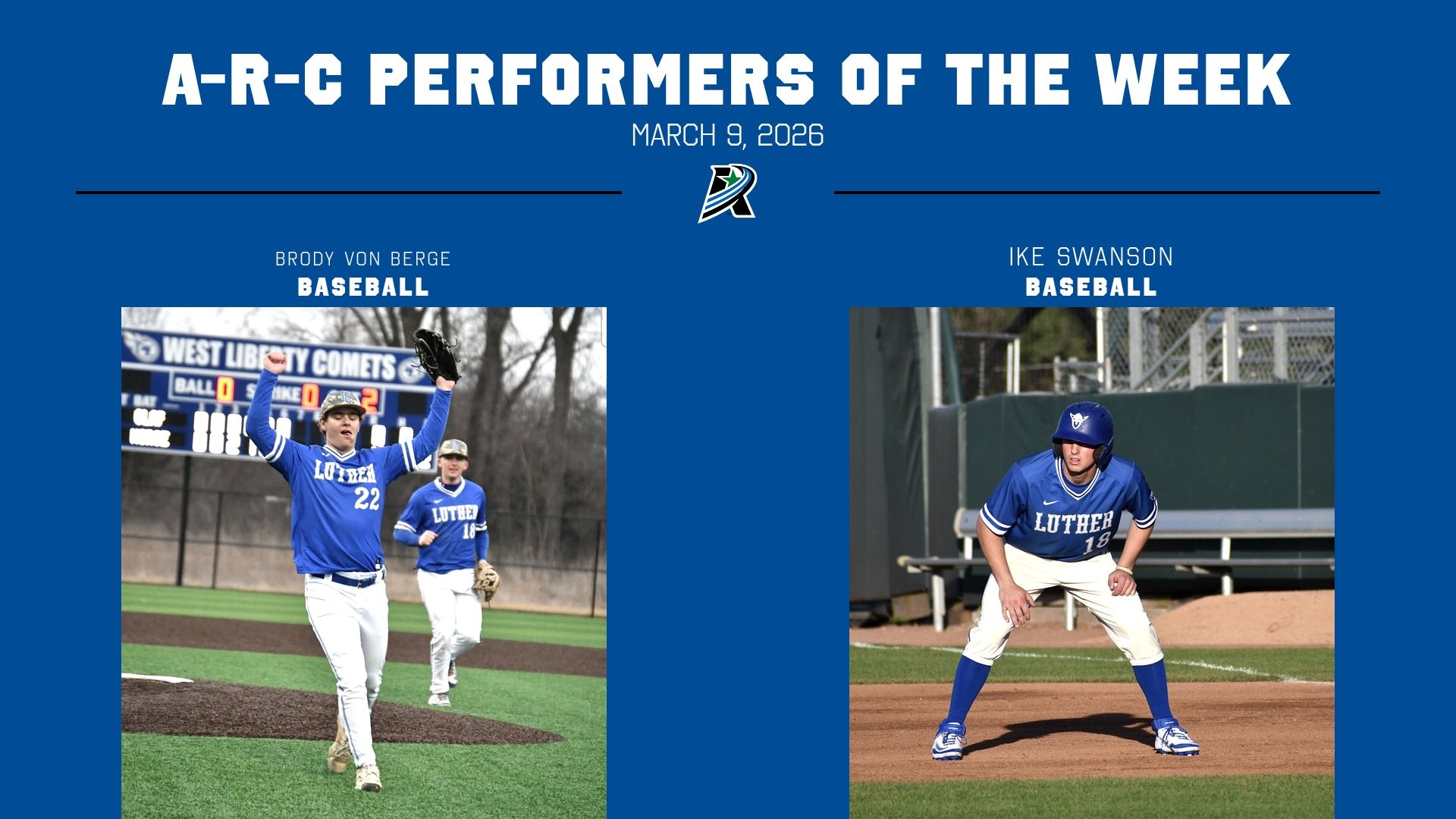 American Rivers Conference (A-R-C) Performers of the Week March 9, 2026 Feature Graphic