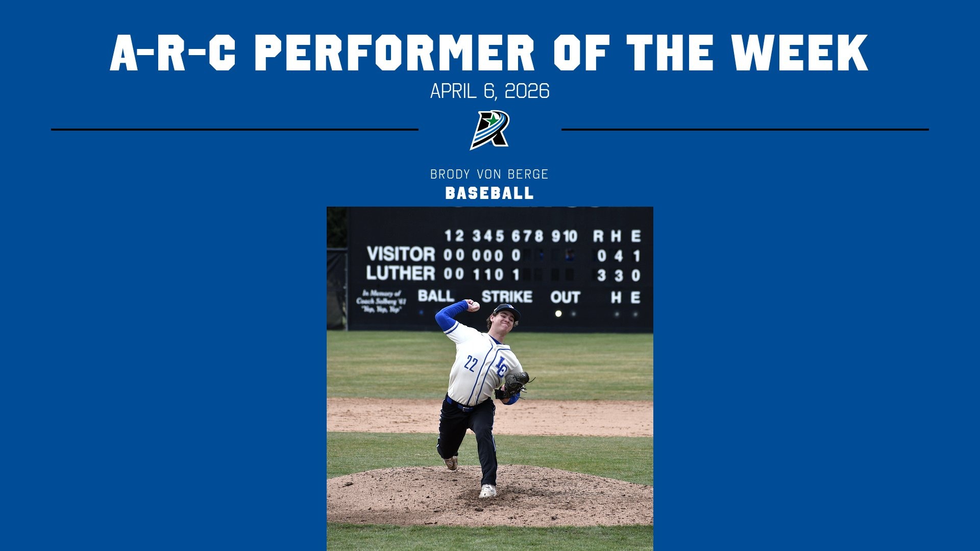 A-R-C Performer of the Week - April 6, 2026 Brody Von Berge