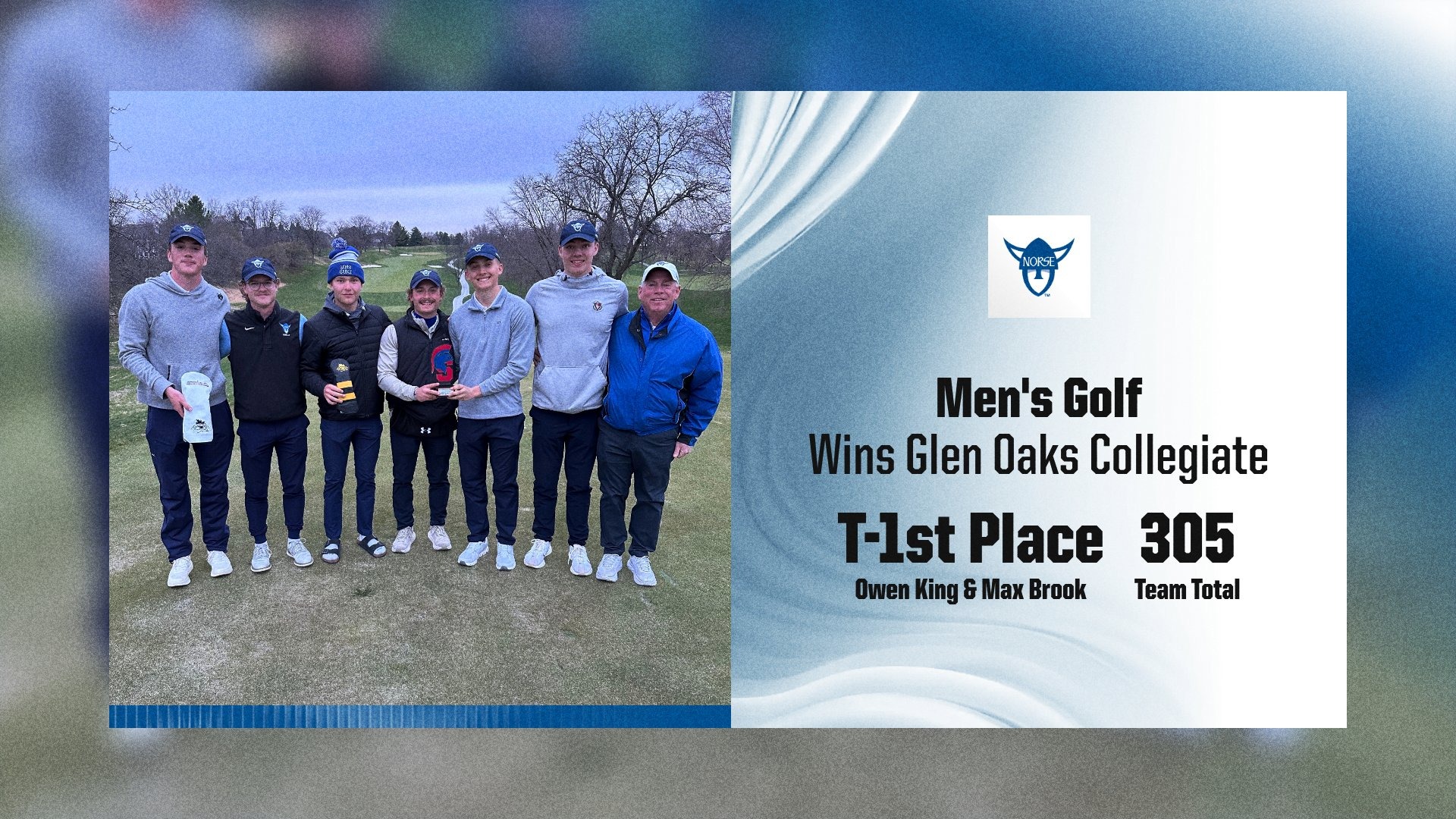 Men's Golf Wins Glen Oaks Collegiate Golf Tournament - April 6, 2026 Feature Graphic