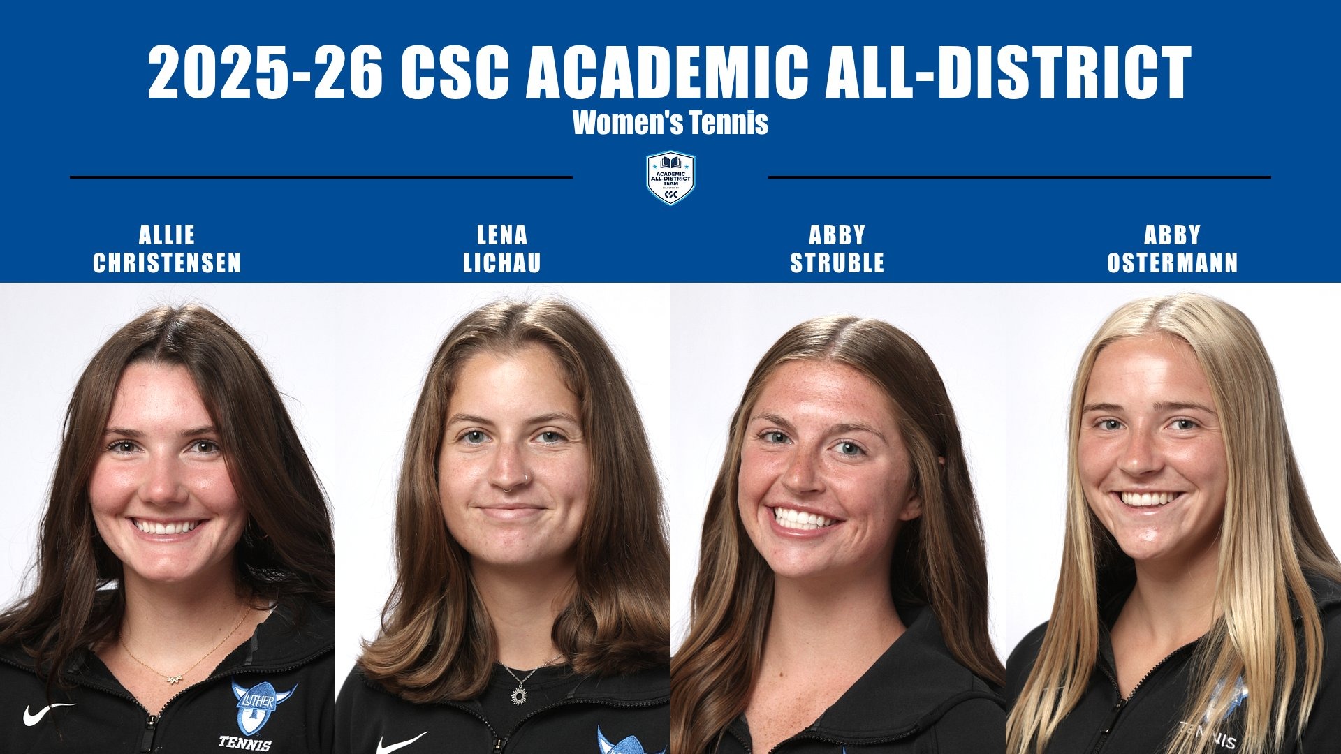 Women's Tennis CSC Academic All-District 2026 - Feature Graphic