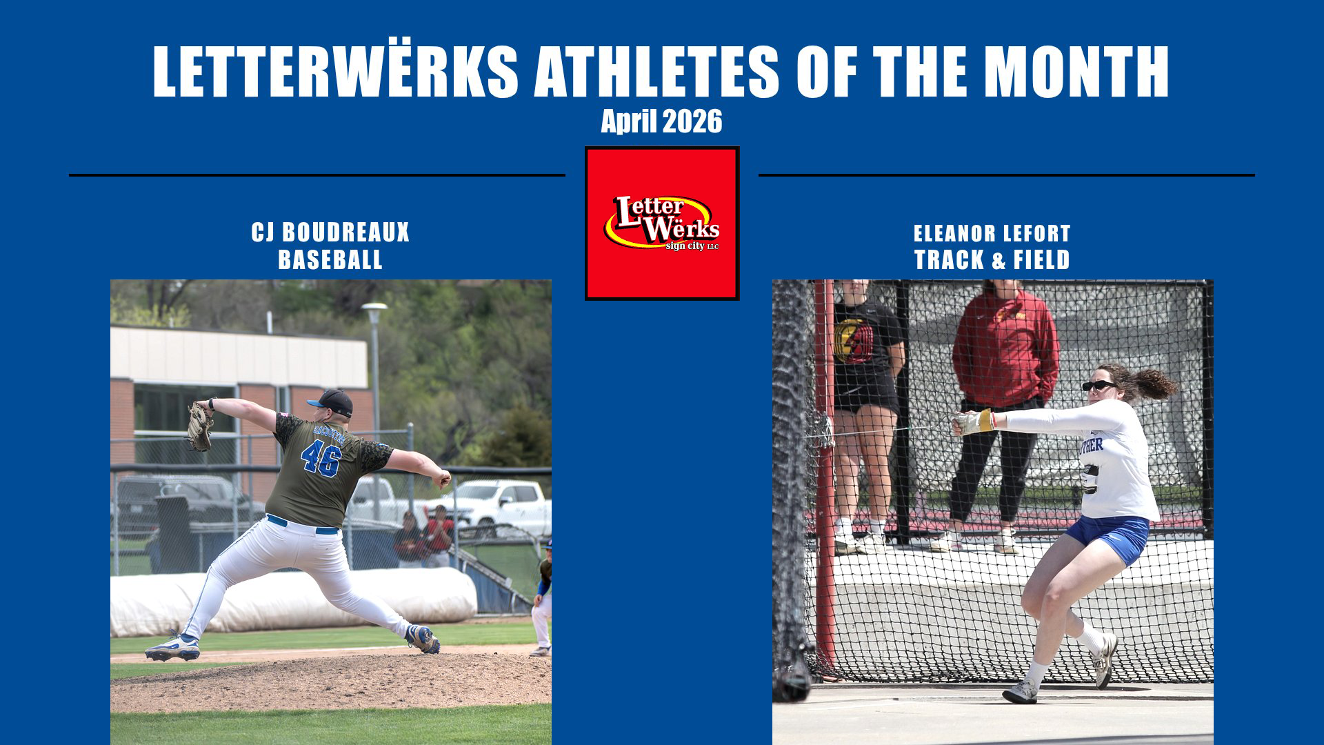 Letterwerks Athlete of the Month - Feature Graphic April 2026