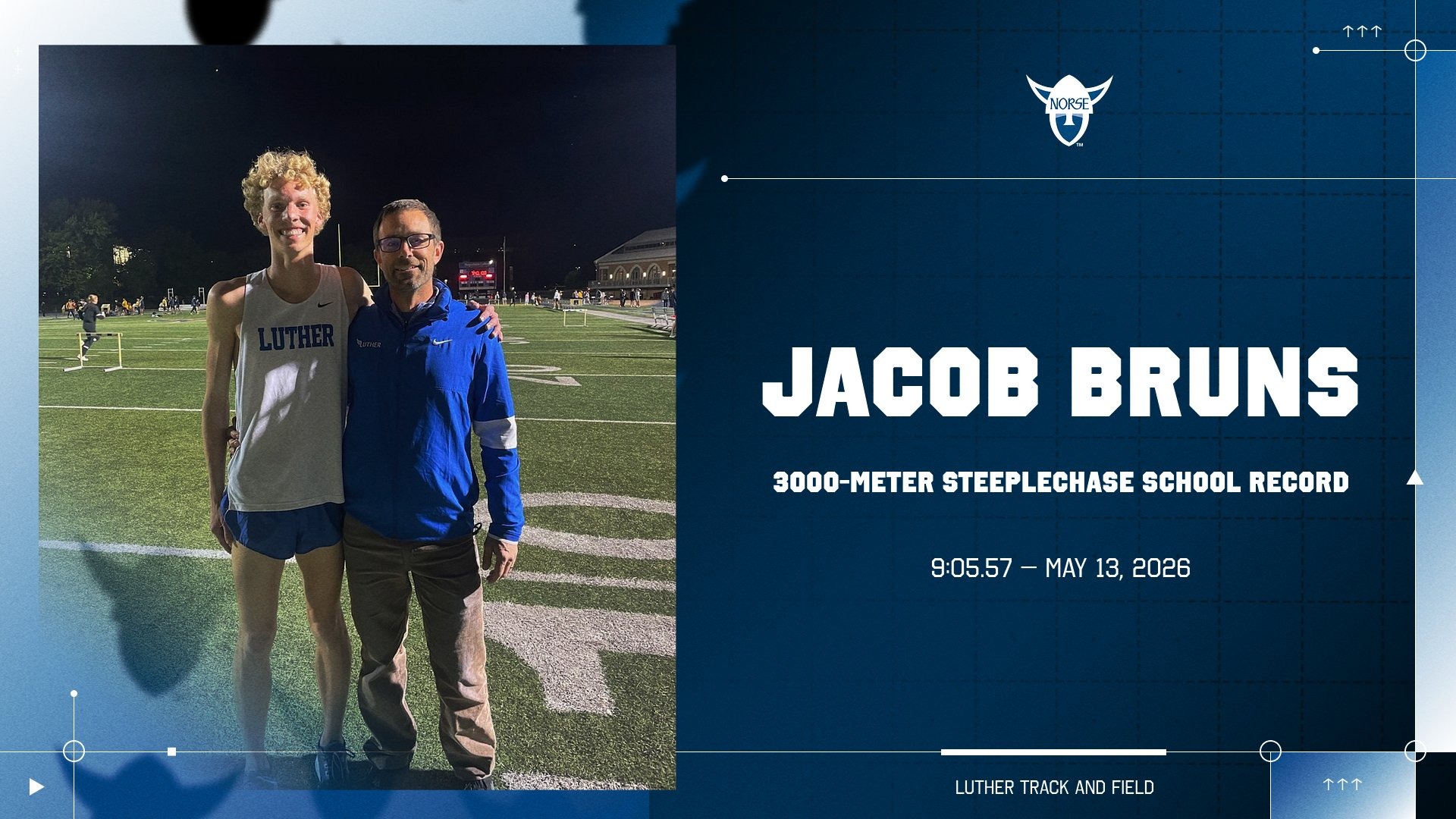 Jacob Bruns - New School Record 3000m Steeplechase - May 13, 2026