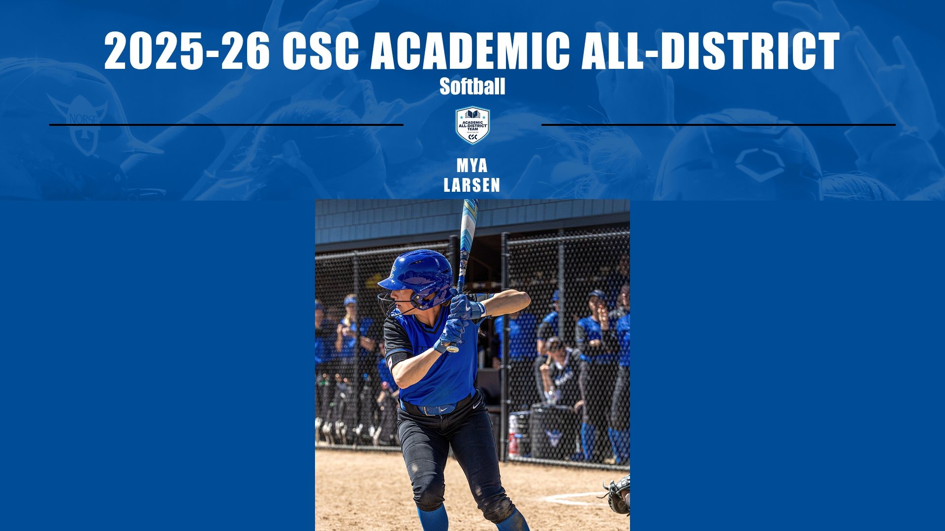 Mya Larsen CSC Academic All-District Graphic 2026